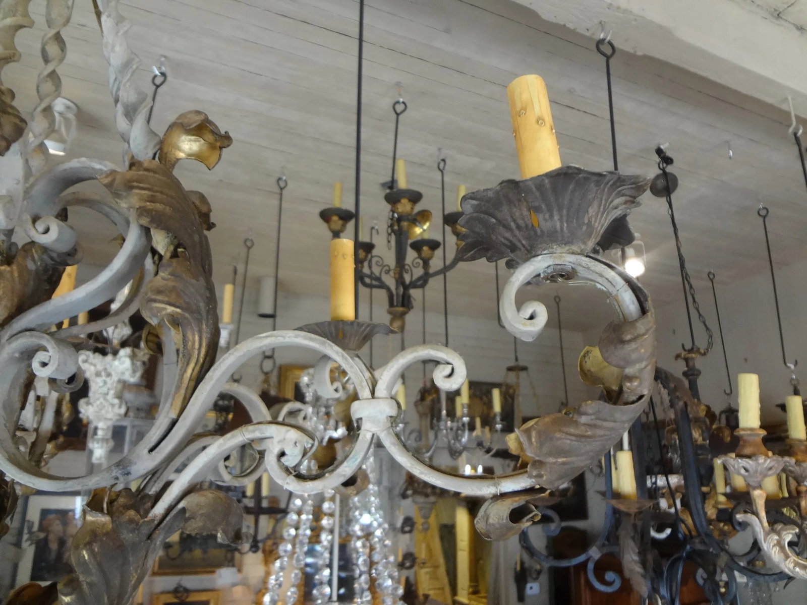 Vintage Italian Wrought Iron Chandelier - 9