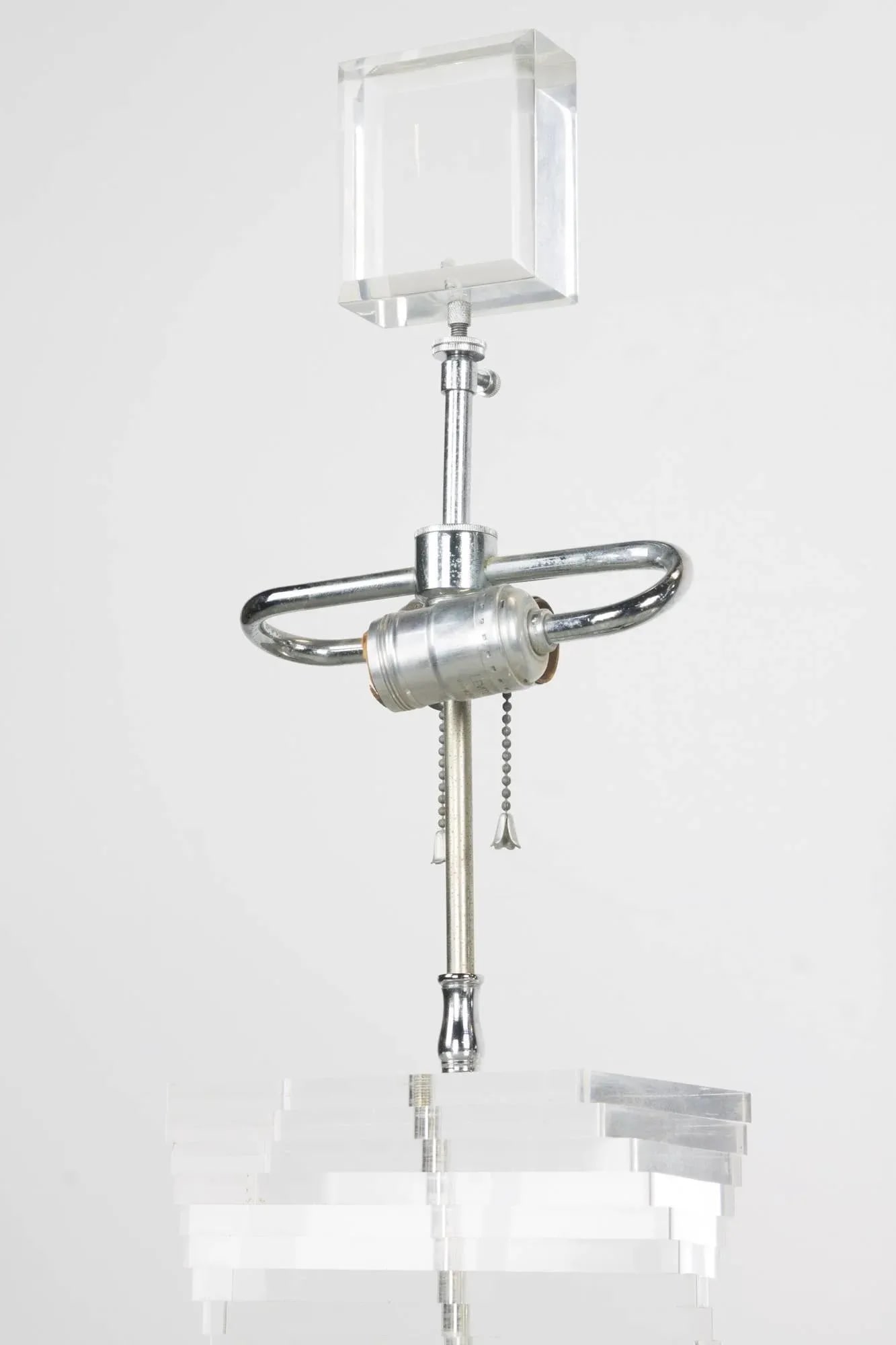 Stacked Lucite Helix Table Lamps - a Pair - 3