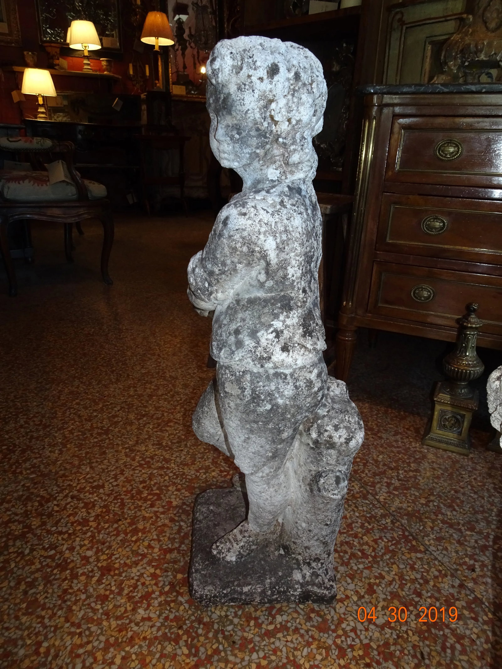 Vintage French Stone Statues - a Pair - 2