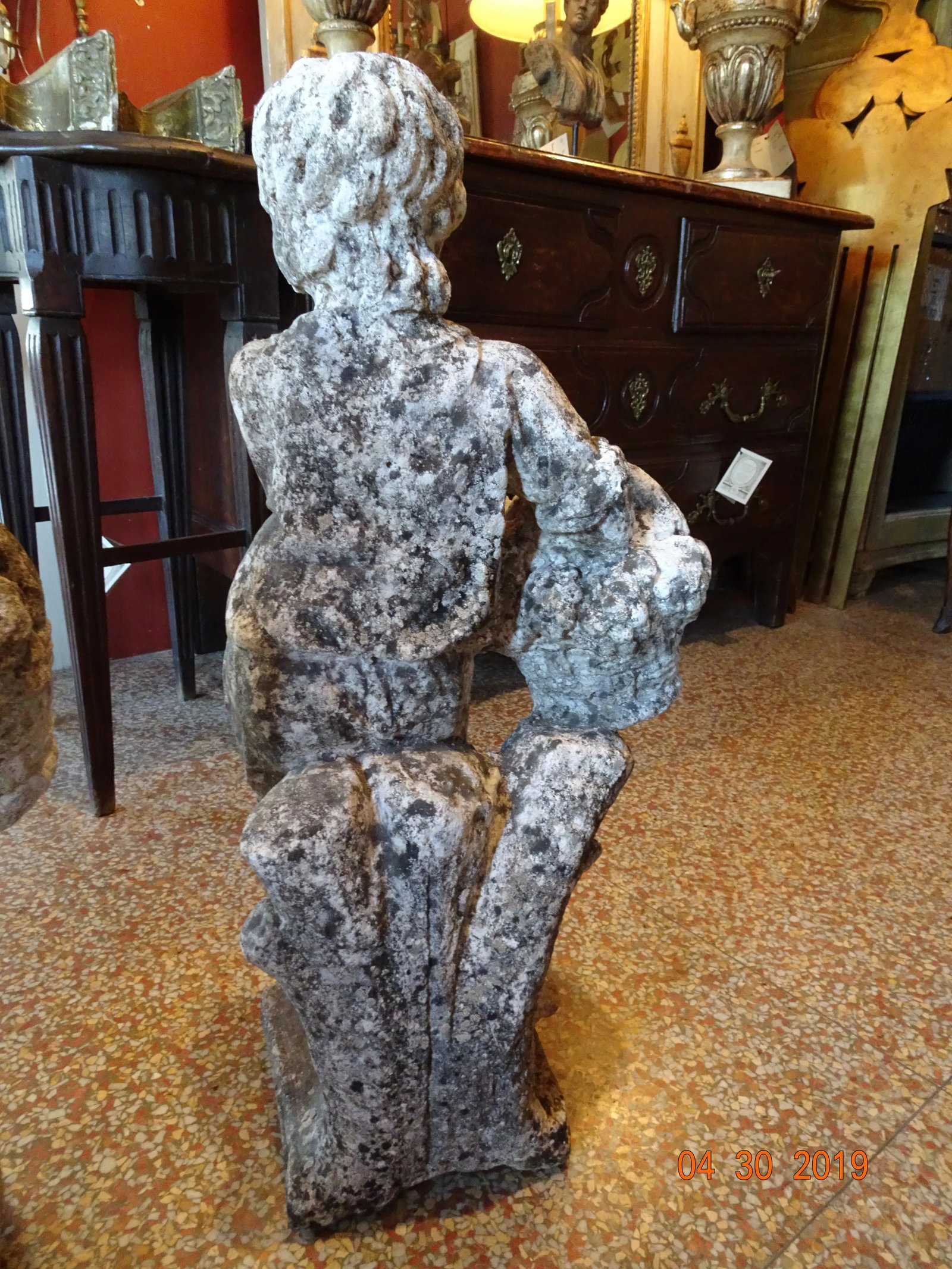 Vintage French Stone Statues - a Pair - 4
