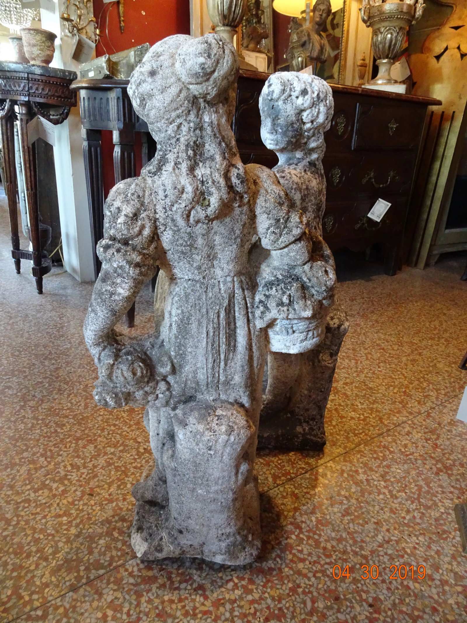 Vintage French Stone Statues - a Pair - 5