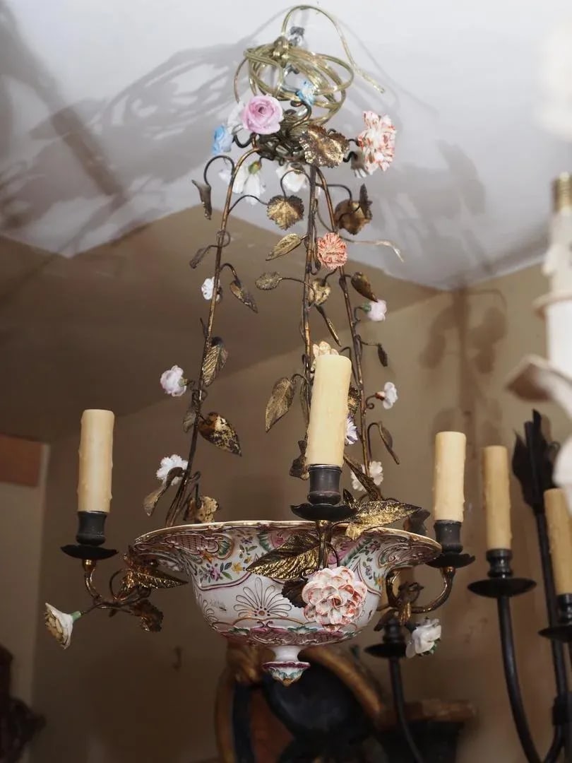 Antique French Porcelain Chandelier - 2