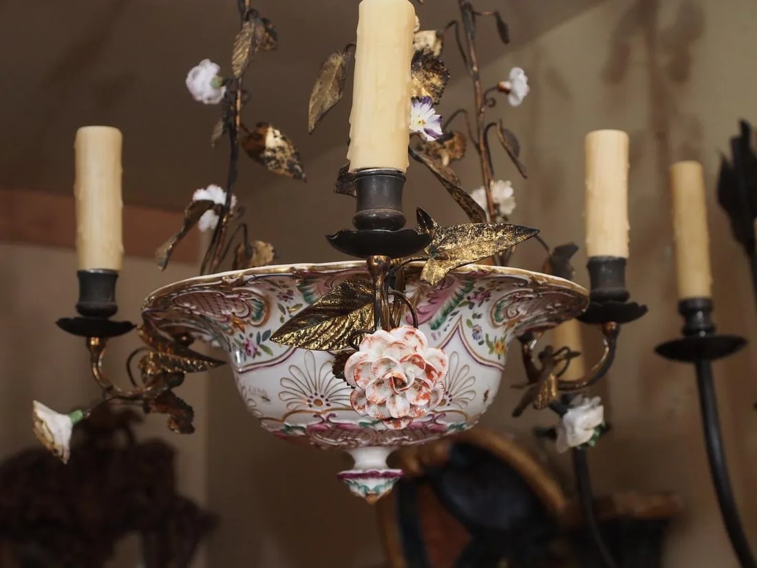 Antique French Porcelain Chandelier - 4