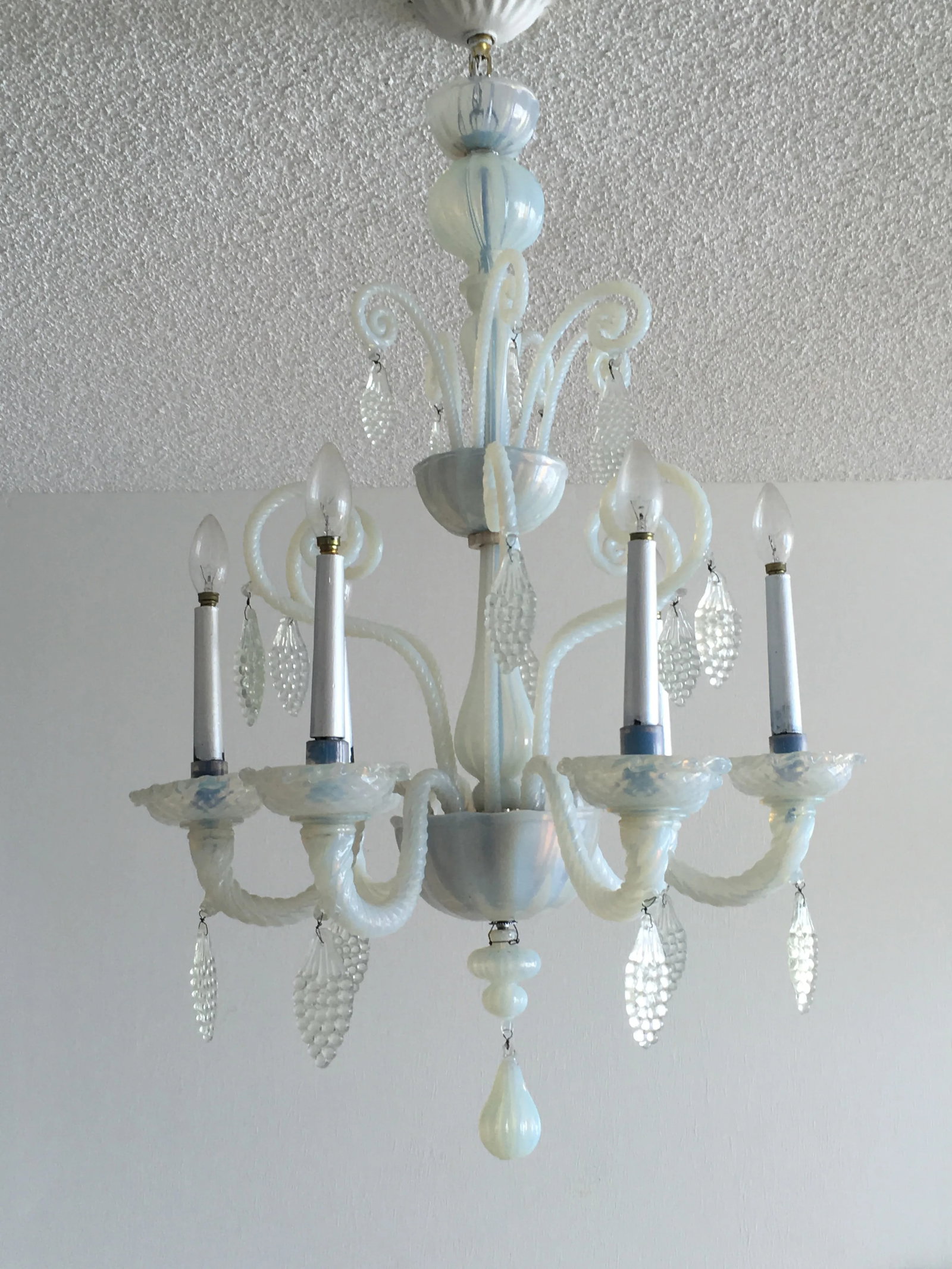 Vintage Opalescent Murano Glass Chandelier - 13