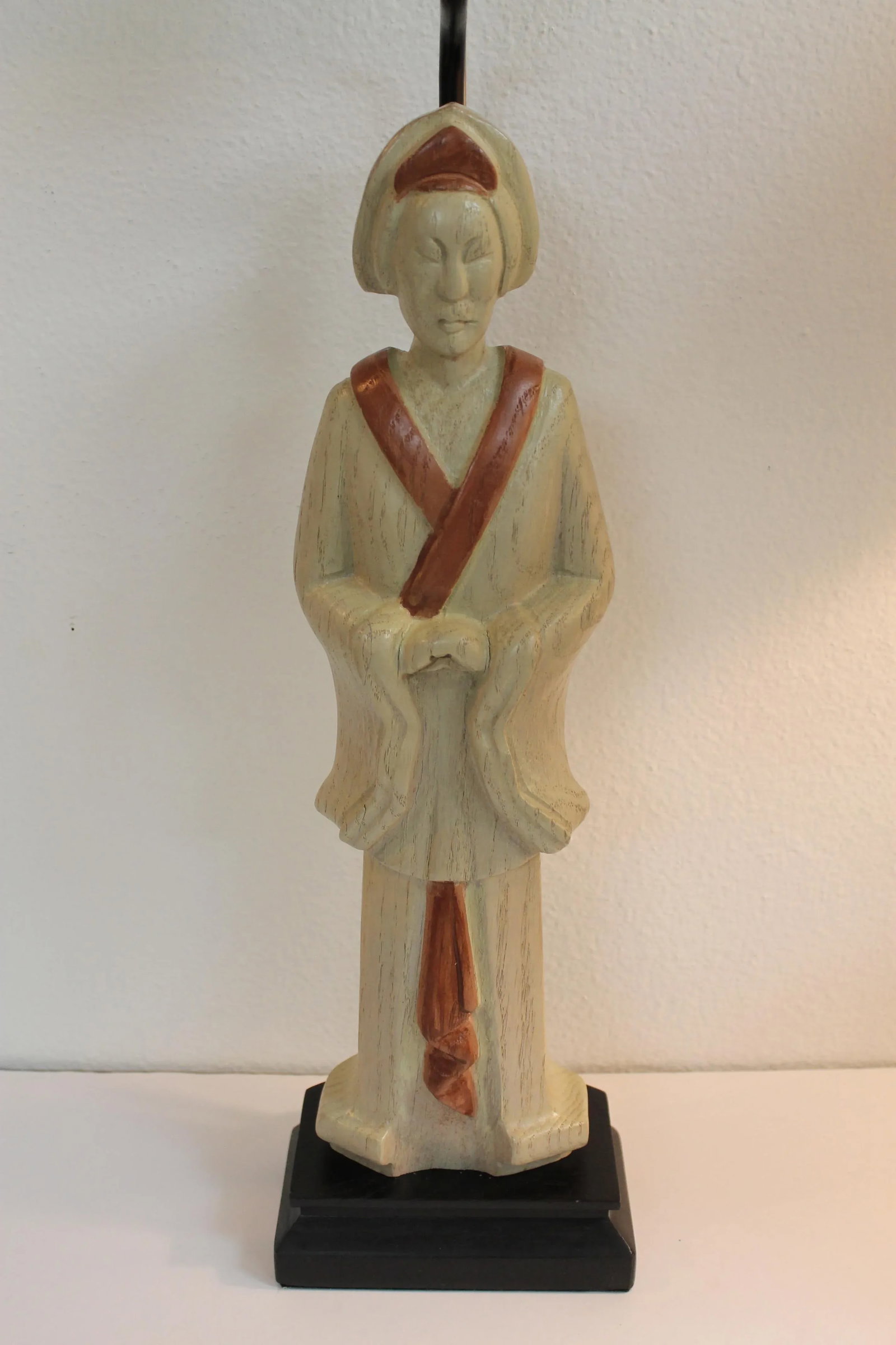 Wood Asian Lamps - a Pair - 10