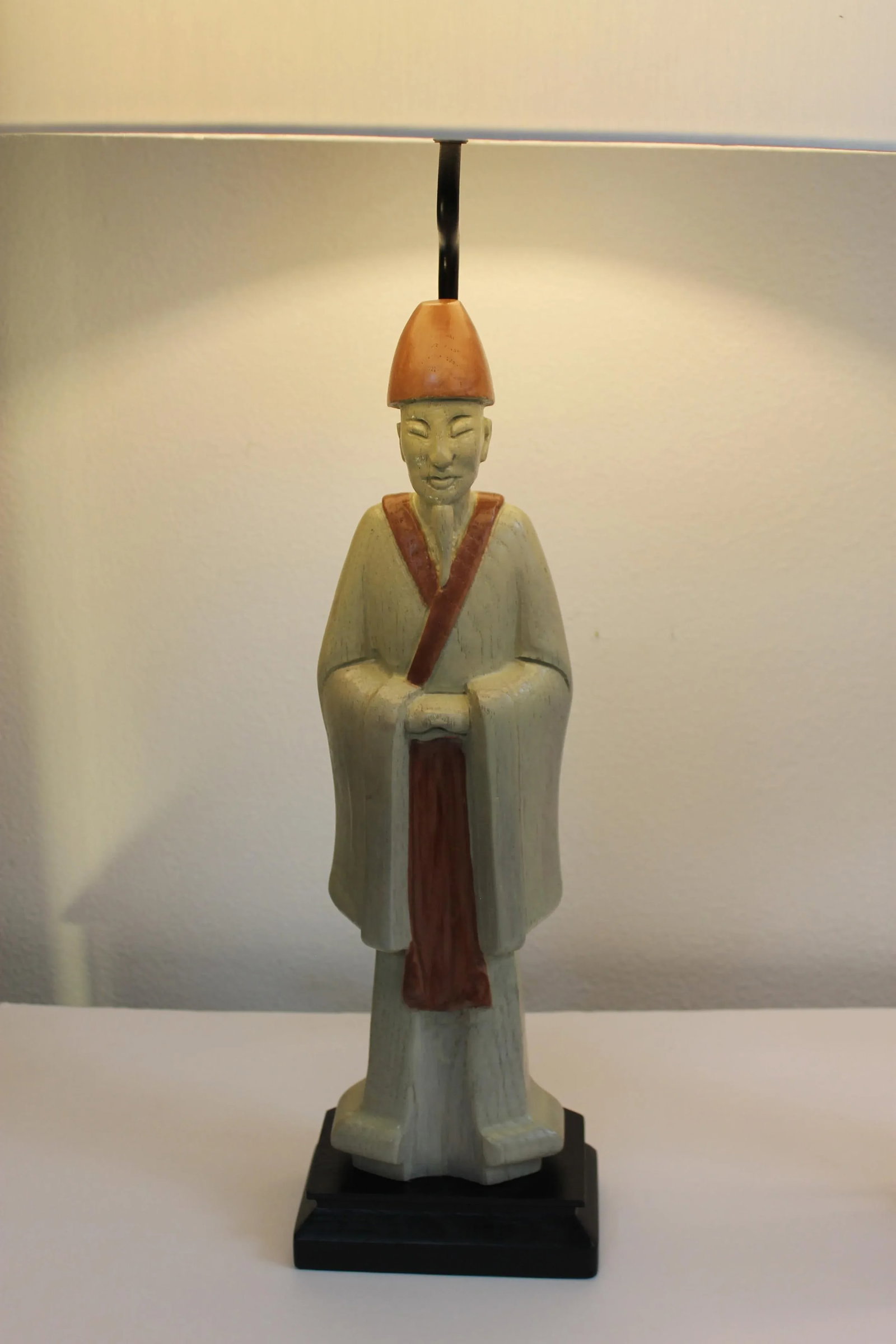 Wood Asian Lamps - a Pair - 5