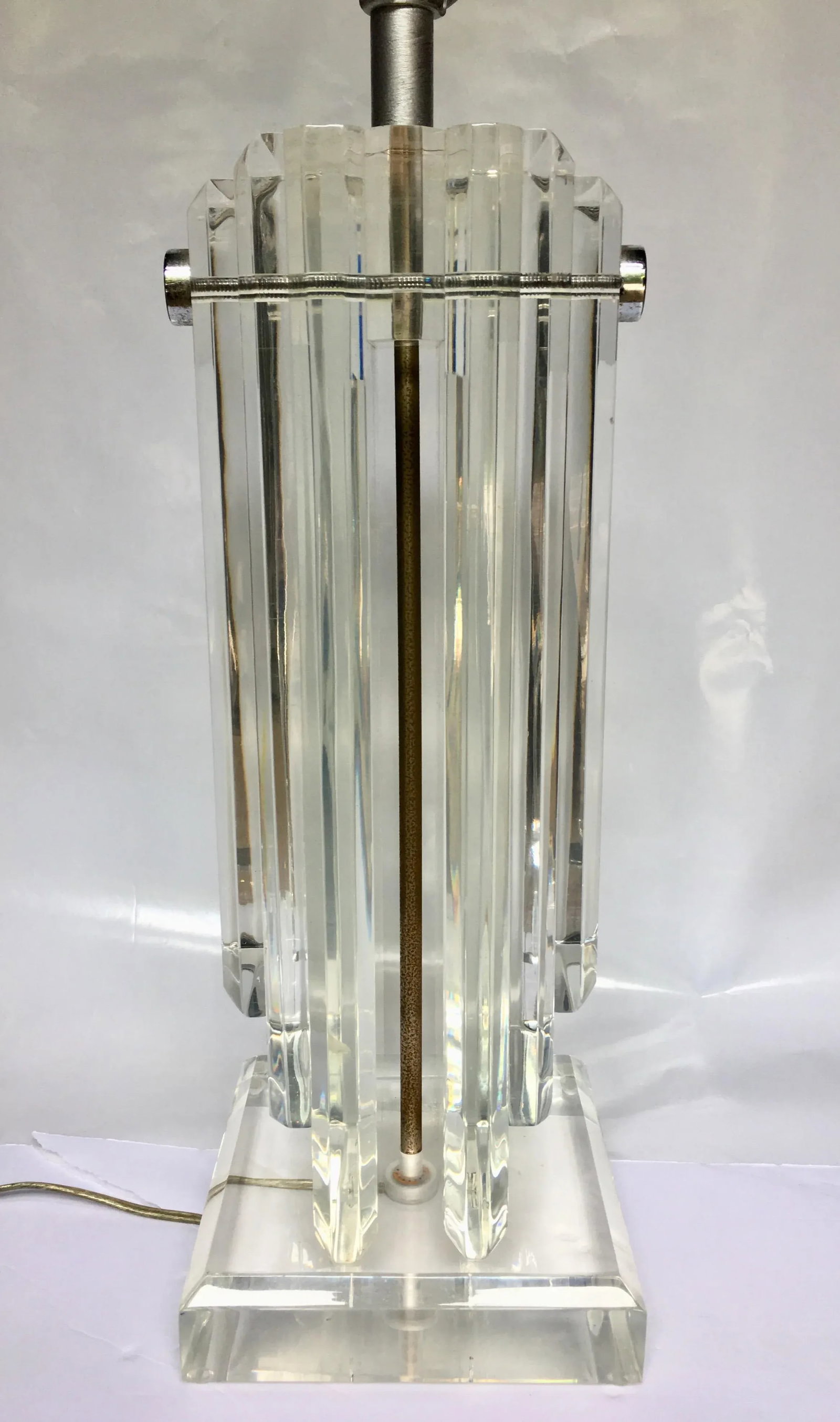 Mid-Century Modern Lucite Skyscraper Table Lamp - 2