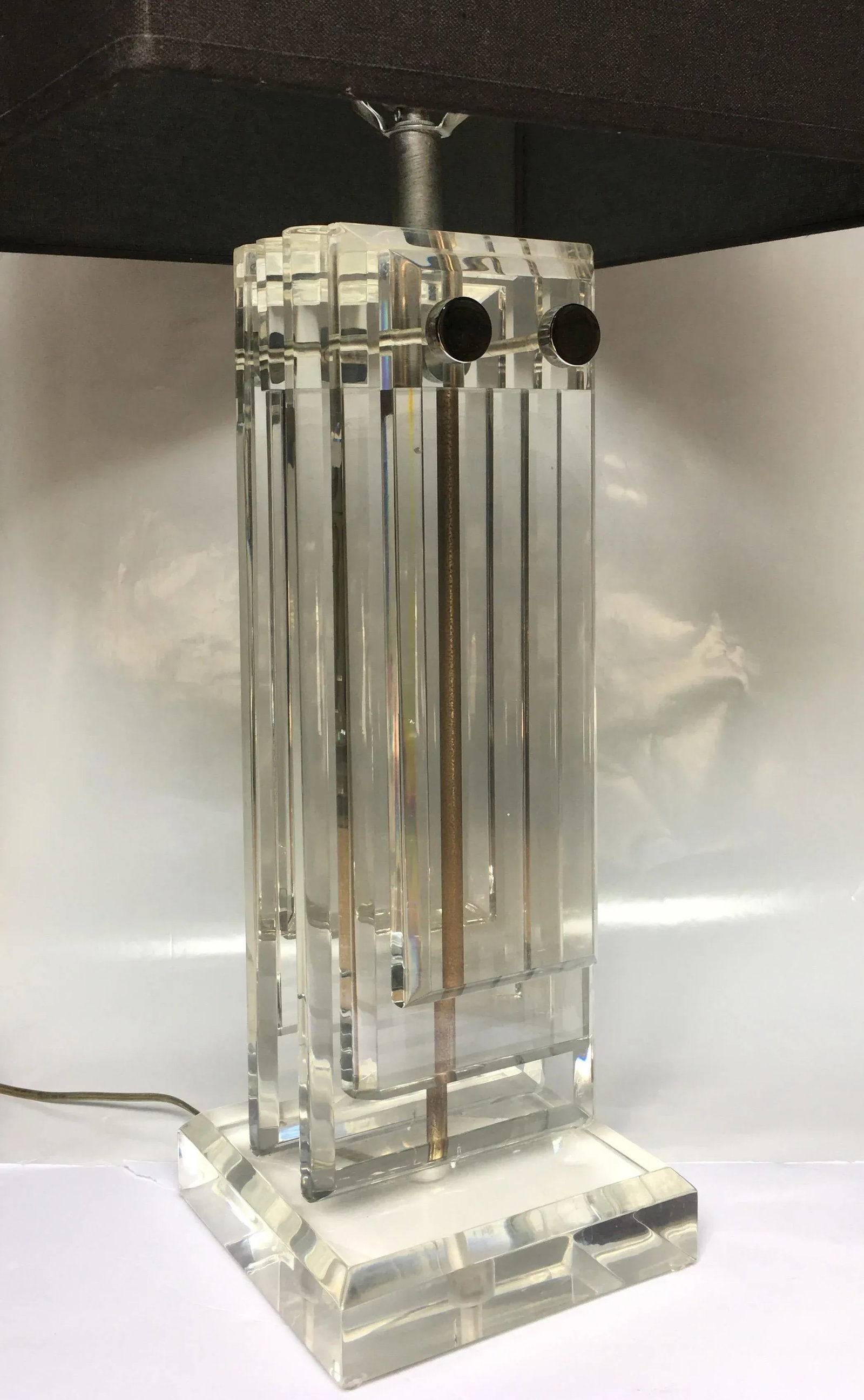 Mid-Century Modern Lucite Skyscraper Table Lamp - 4
