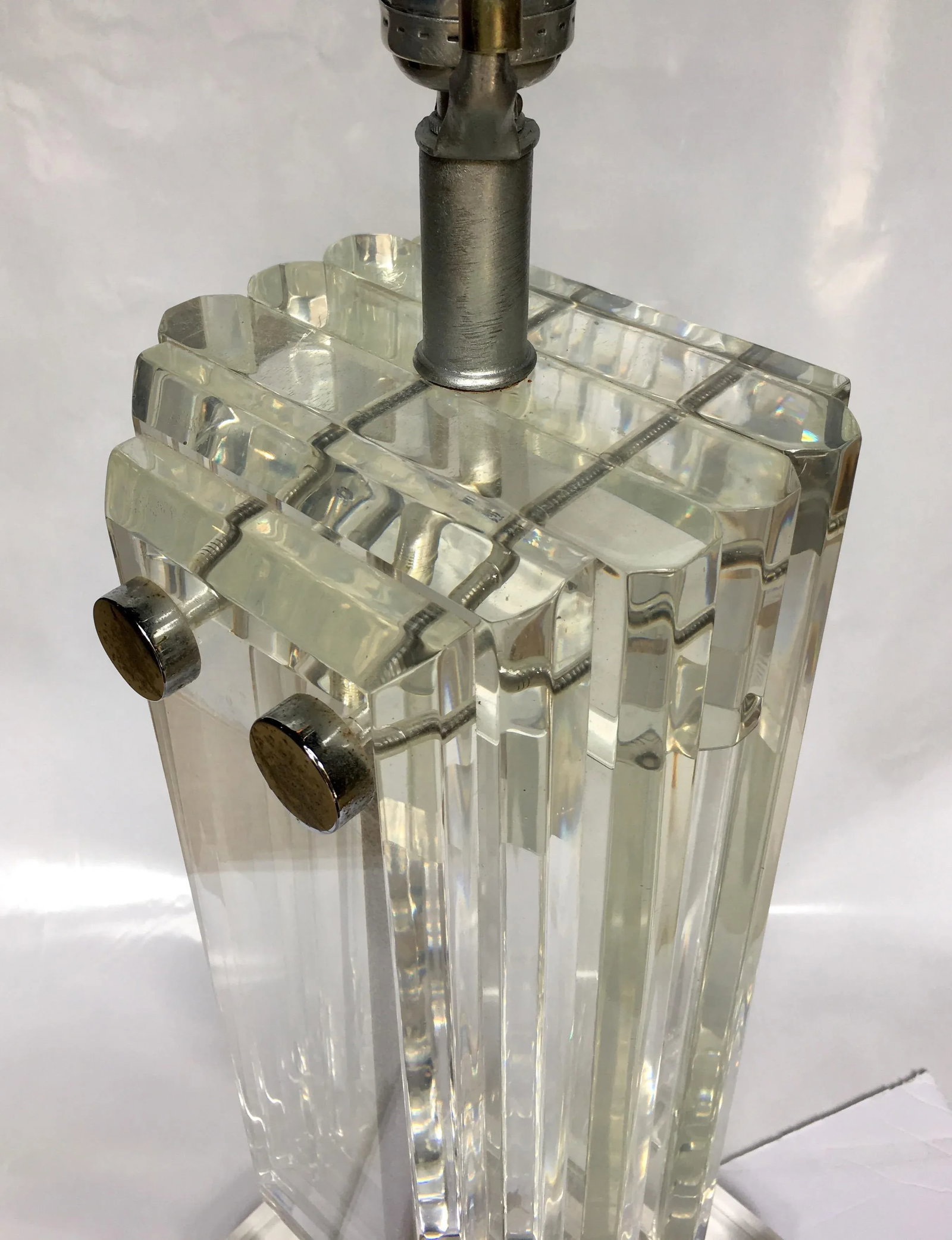 Mid-Century Modern Lucite Skyscraper Table Lamp - 6