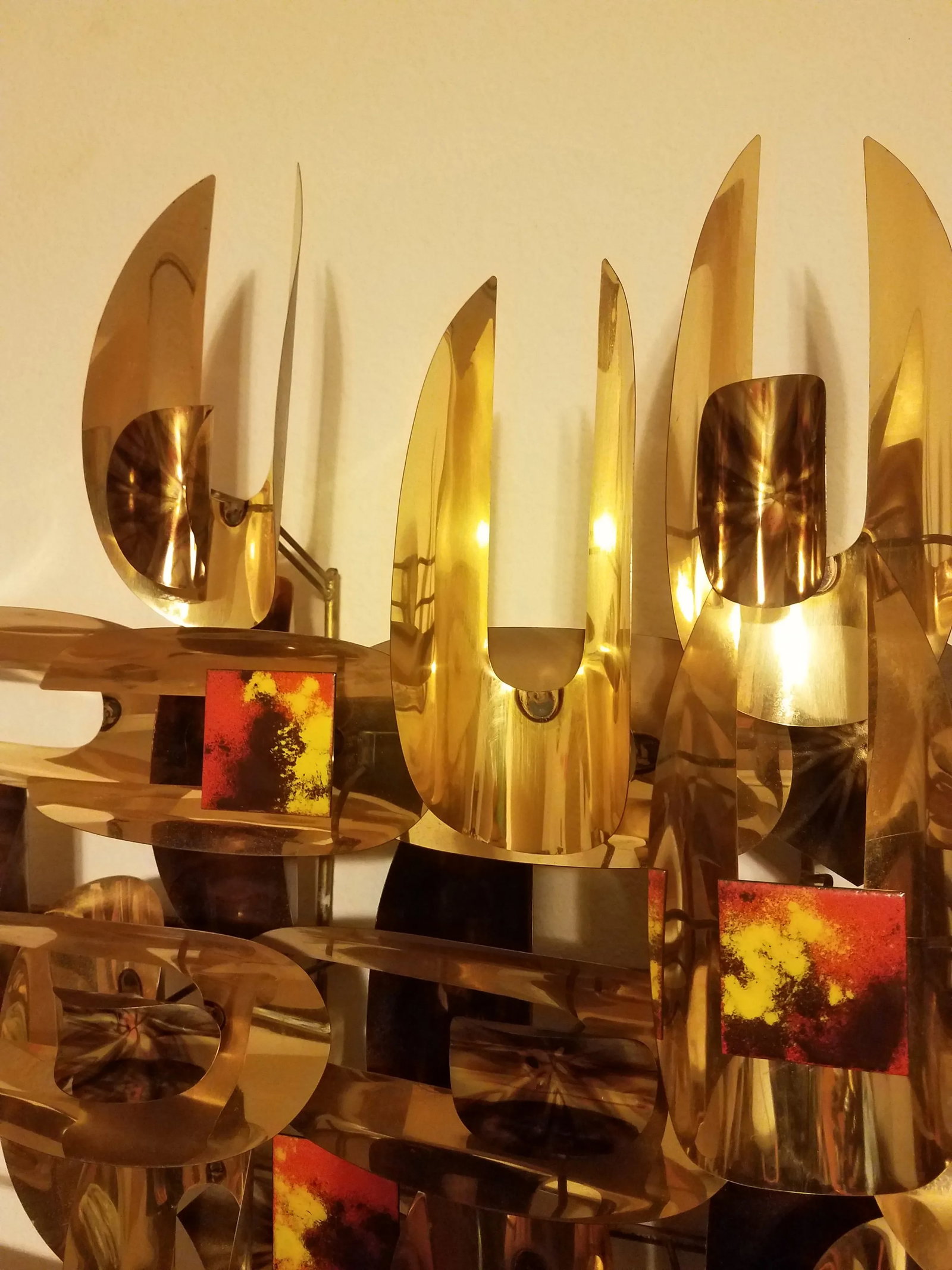 Mid Century Modern Brutalist Brass Copper Wall Sculpture Mid-Century Modern - 12