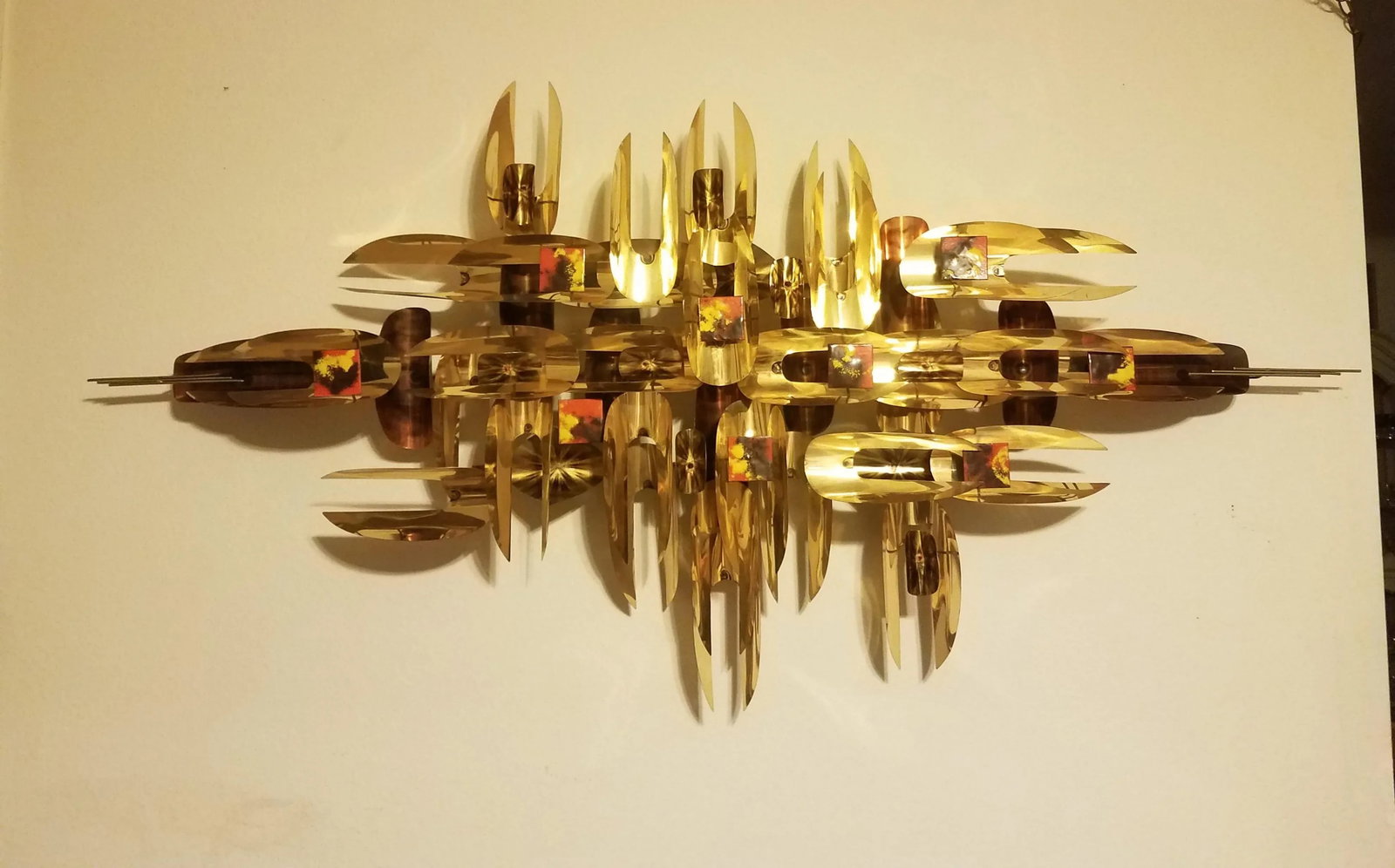 Mid Century Modern Brutalist Brass Copper Wall Sculpture Mid-Century Modern - 13