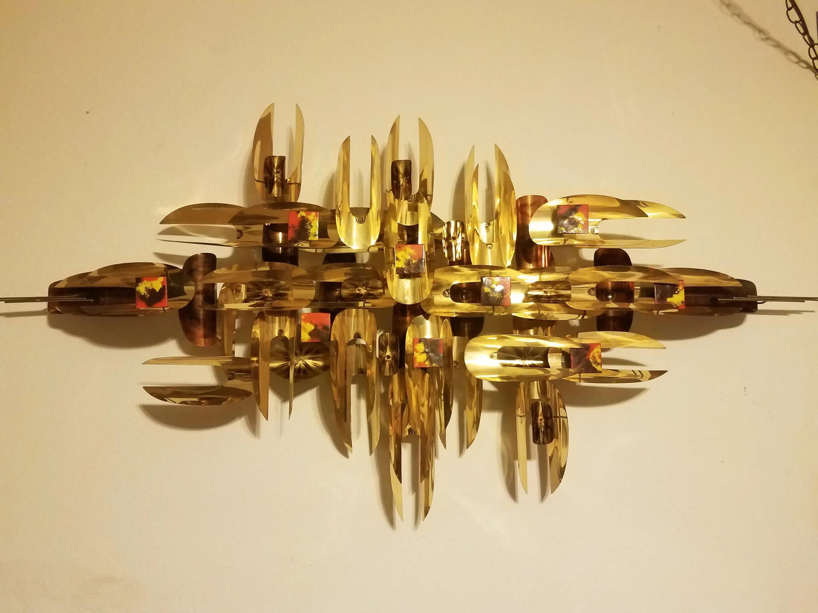 Mid Century Modern Brutalist Brass Copper Wall Sculpture Mid-Century Modern - 2