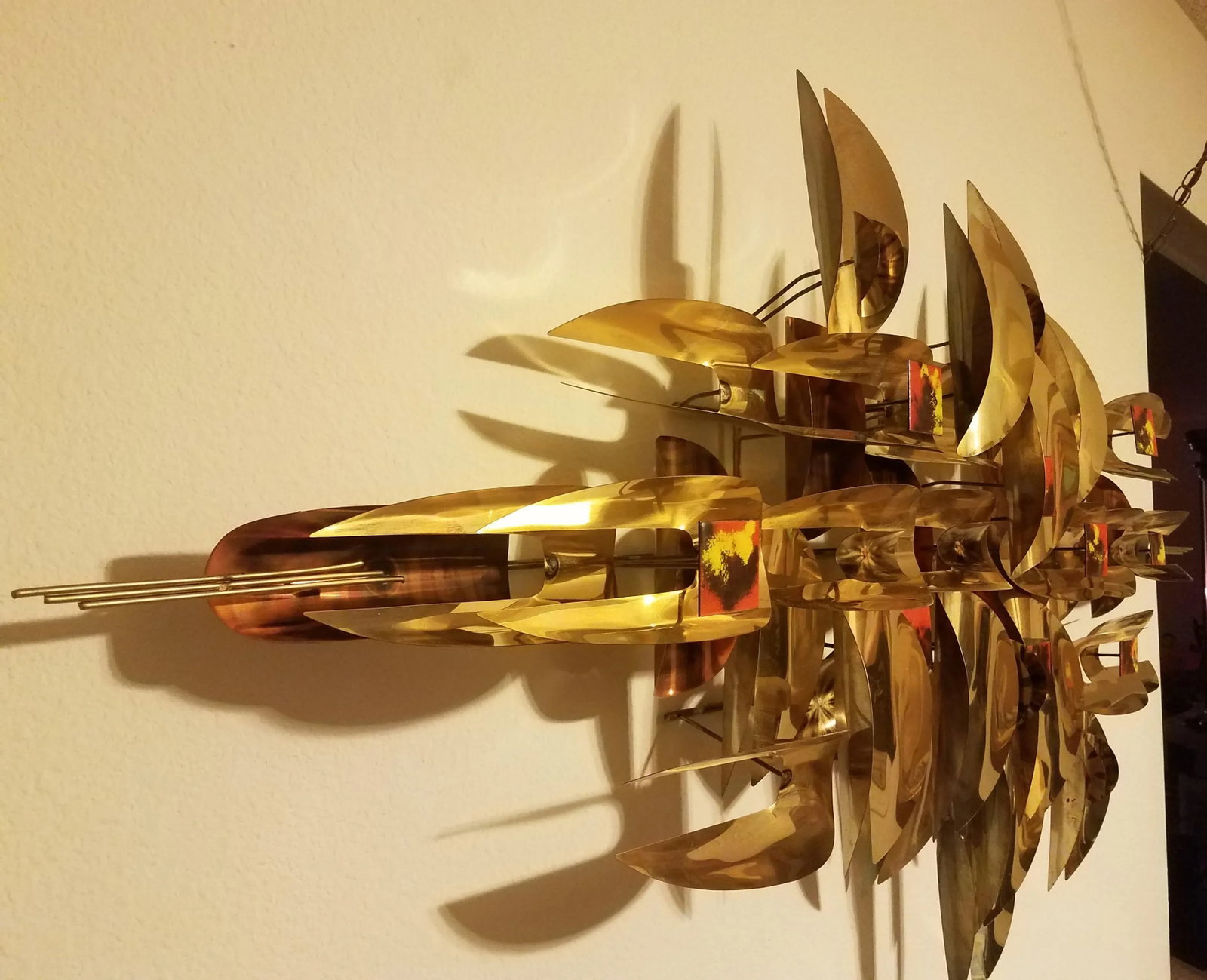 Mid Century Modern Brutalist Brass Copper Wall Sculpture Mid-Century Modern - 3