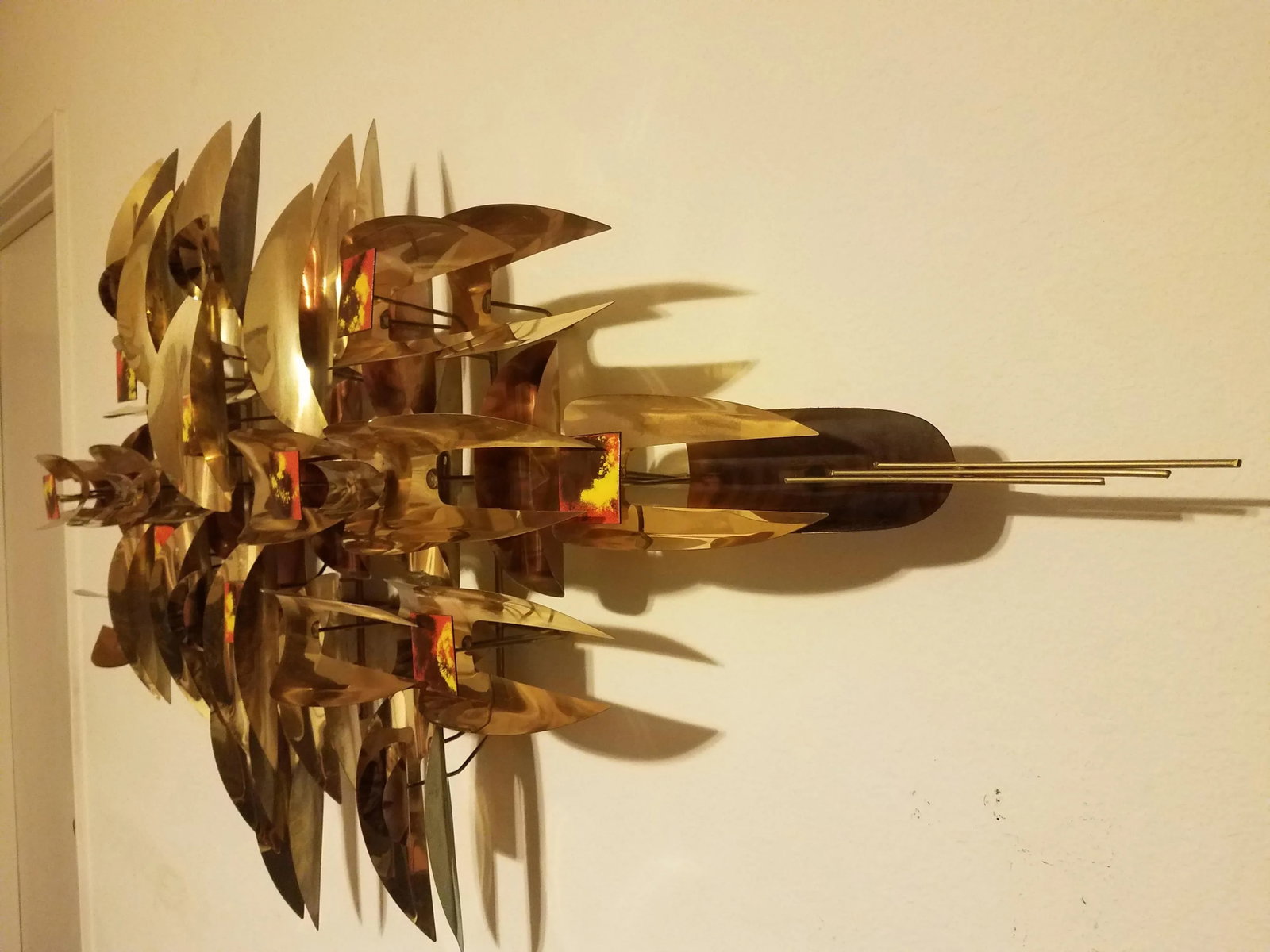 Mid Century Modern Brutalist Brass Copper Wall Sculpture Mid-Century Modern - 4