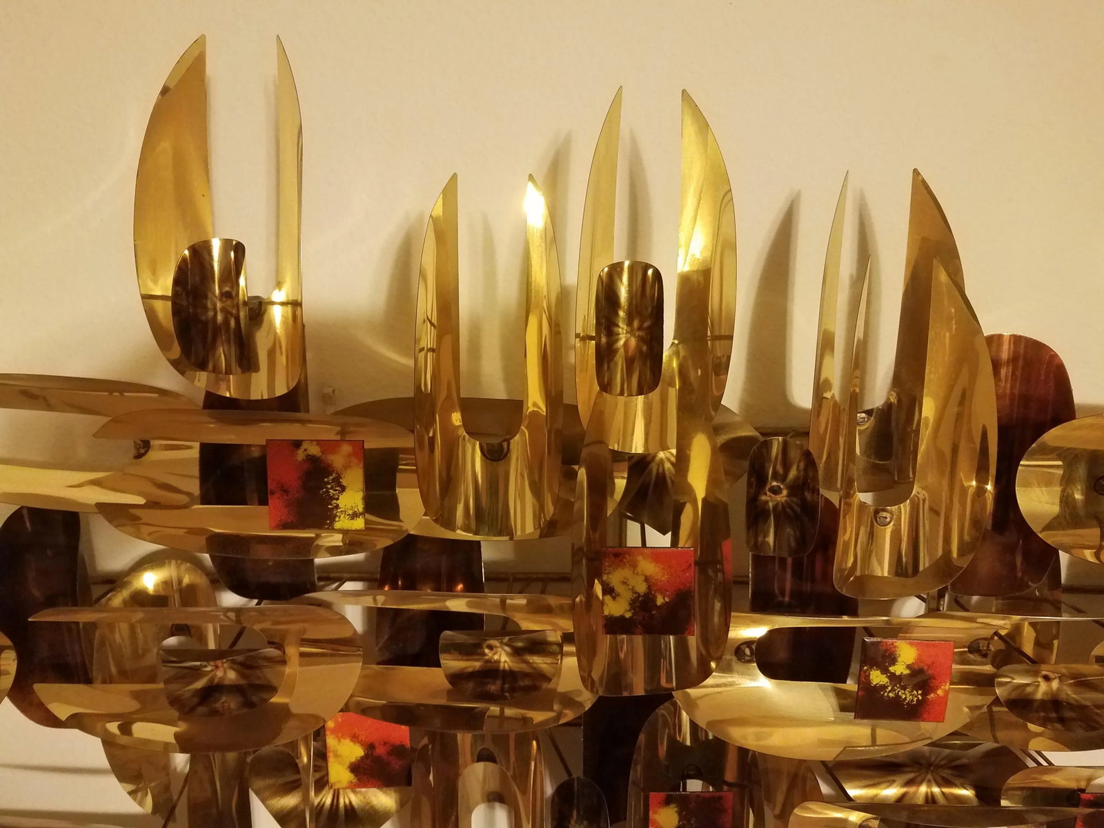 Mid Century Modern Brutalist Brass Copper Wall Sculpture Mid-Century Modern - 5