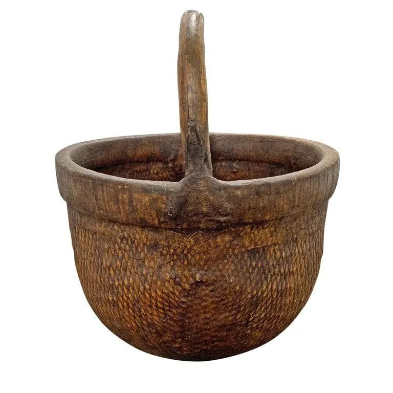 Mid-20th Century Chinese Woven Reed Basket - 2