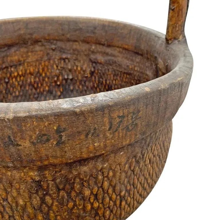 Mid-20th Century Chinese Woven Reed Basket - 3