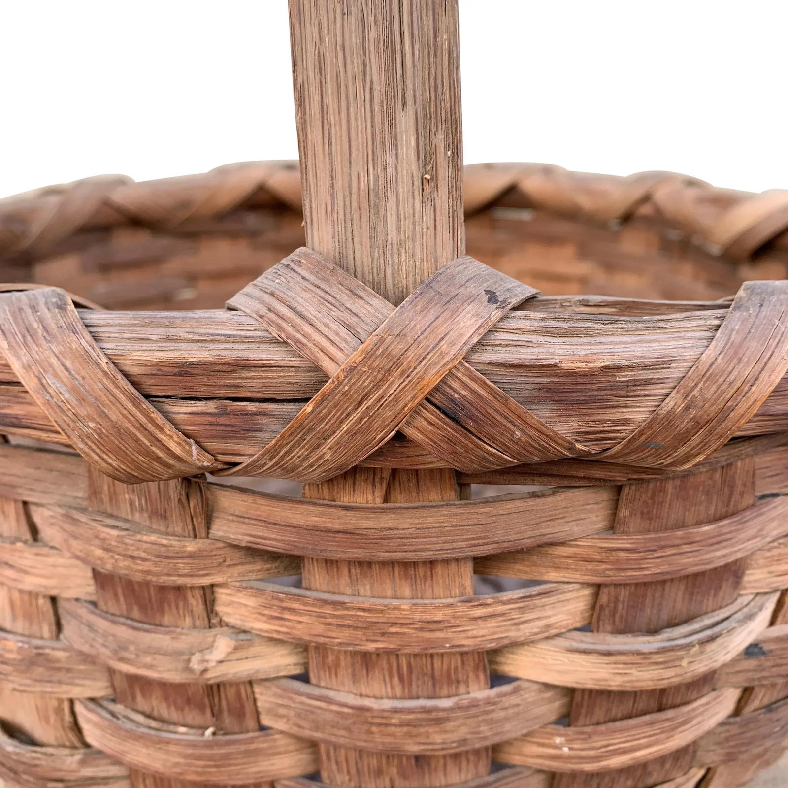 19th Century American Splint Oak Gathering Basket - 5