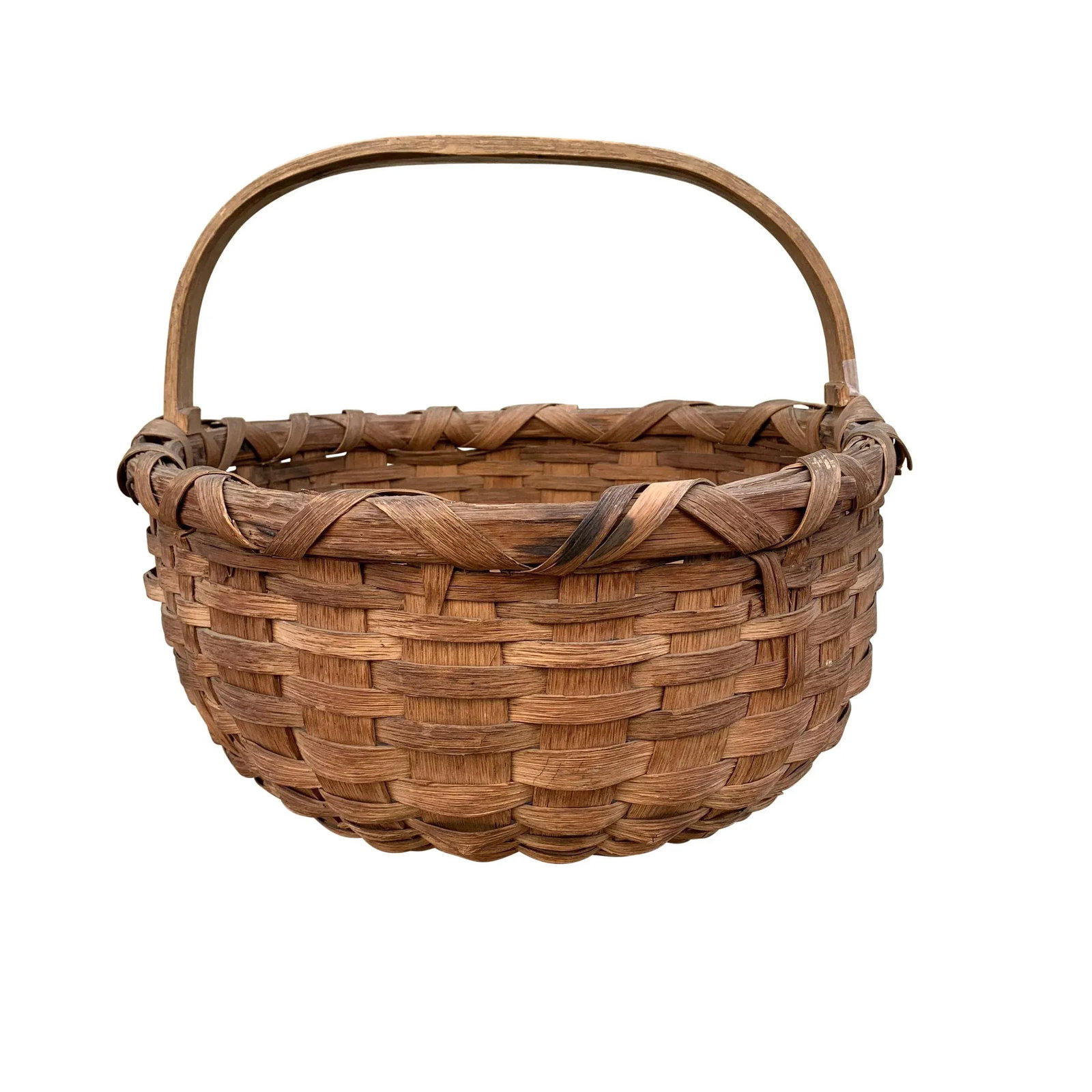 19th Century American Splint Oak Gathering Basket - 9