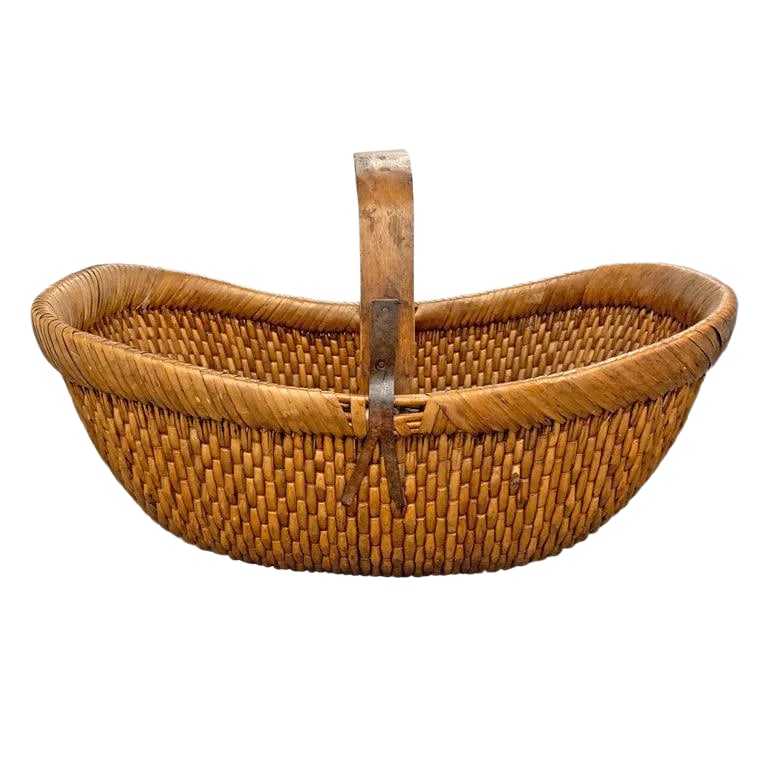 Mid-20th Century Chinese Woven Reed Basket (1 of 9)