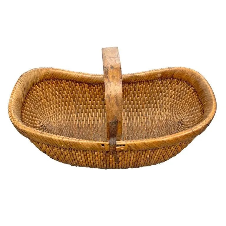 Mid-20th Century Chinese Woven Reed Basket - 3