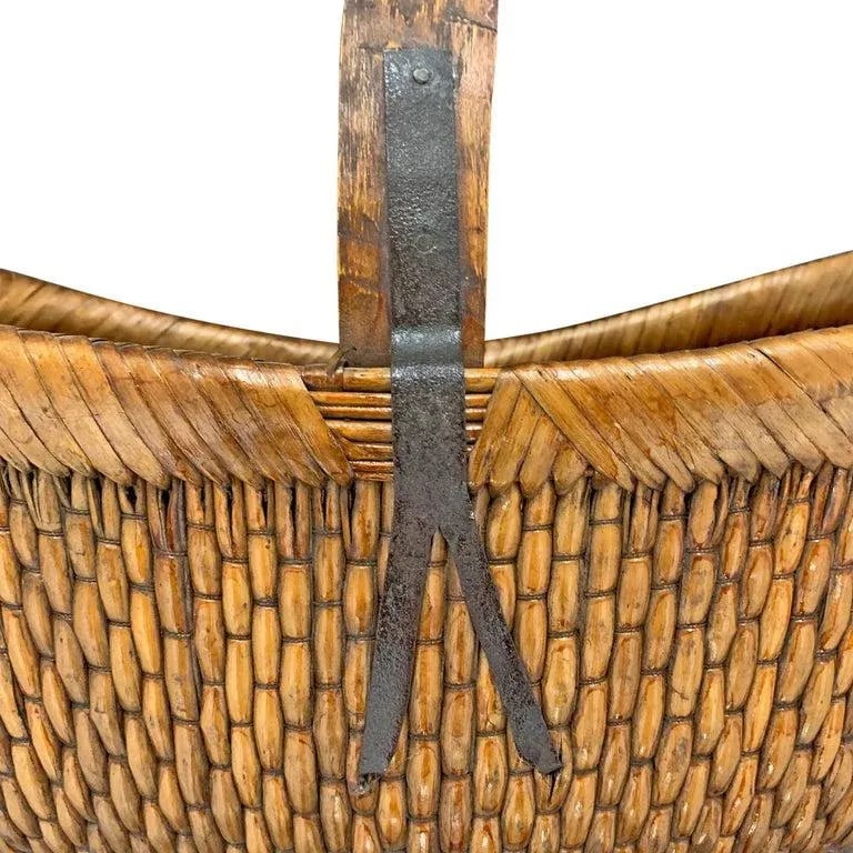 Mid-20th Century Chinese Woven Reed Basket - 7