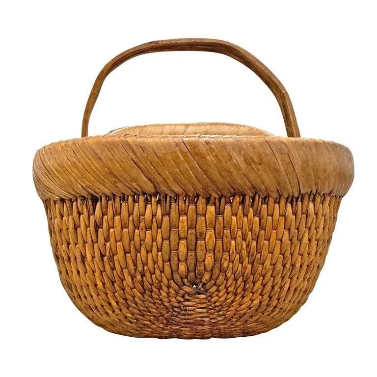 Mid-20th Century Chinese Woven Reed Basket - 8
