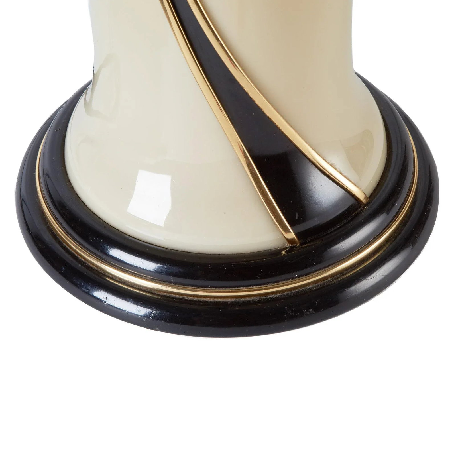 1980s Glass Table Lamp | Ivory Glass Double Light - 8