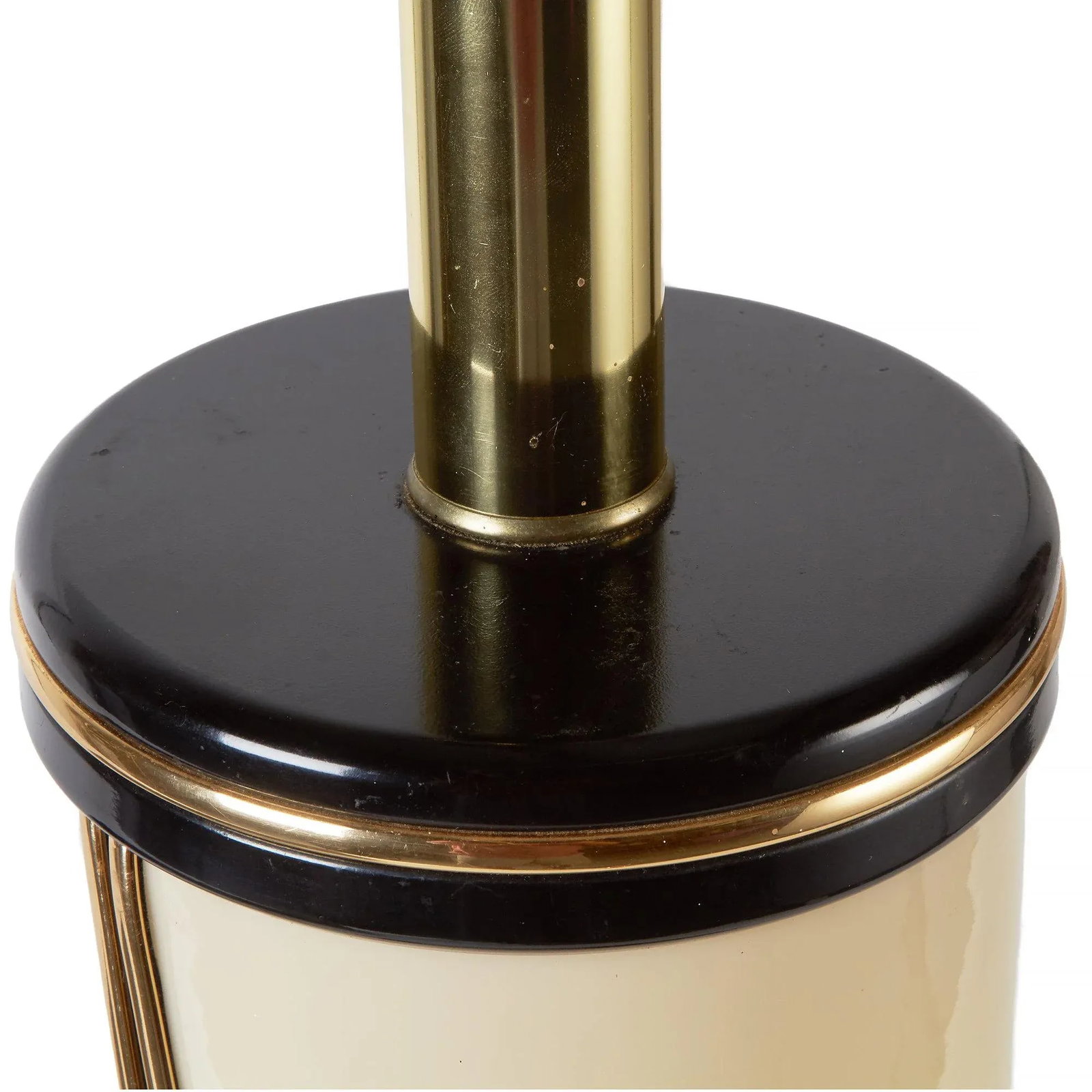 1980s Glass Table Lamp | Ivory Glass Double Light - 9