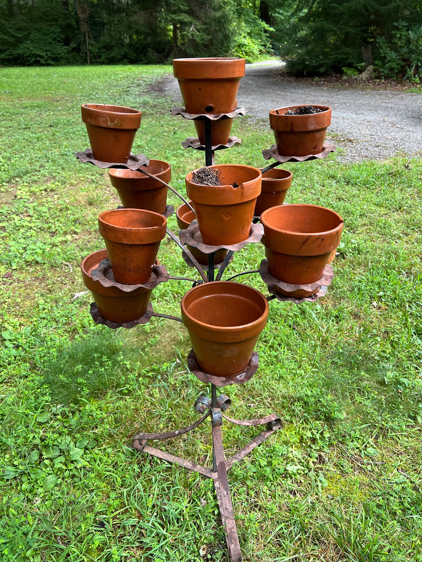 Vintage Wrought Iron Plant Stand - 10