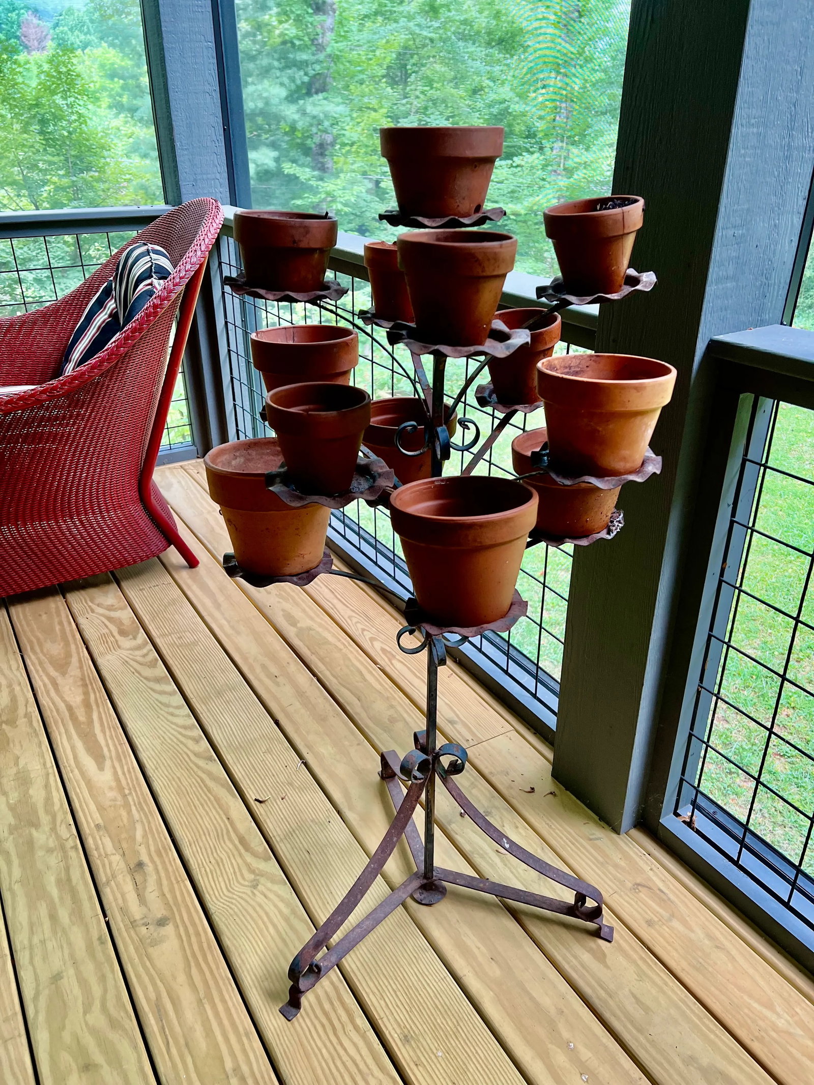 Vintage Wrought Iron Plant Stand - 11