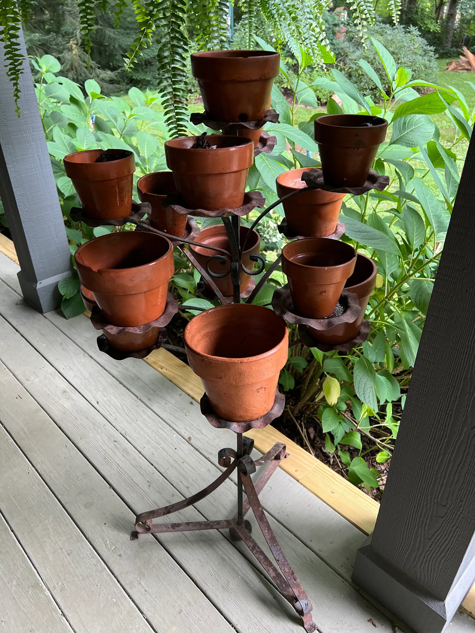 Vintage Wrought Iron Plant Stand - 6