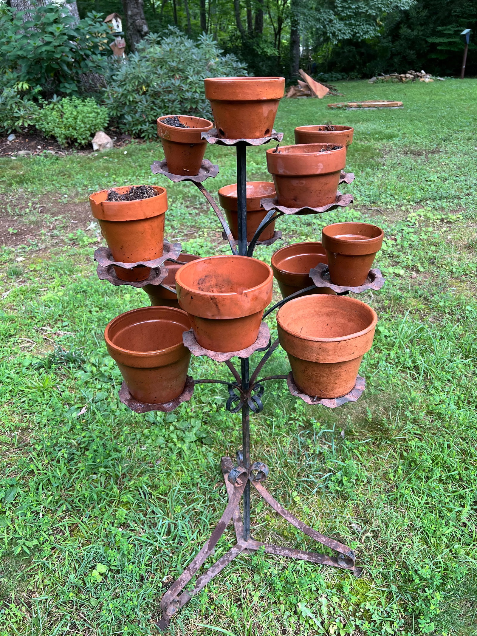 Vintage Wrought Iron Plant Stand - 9