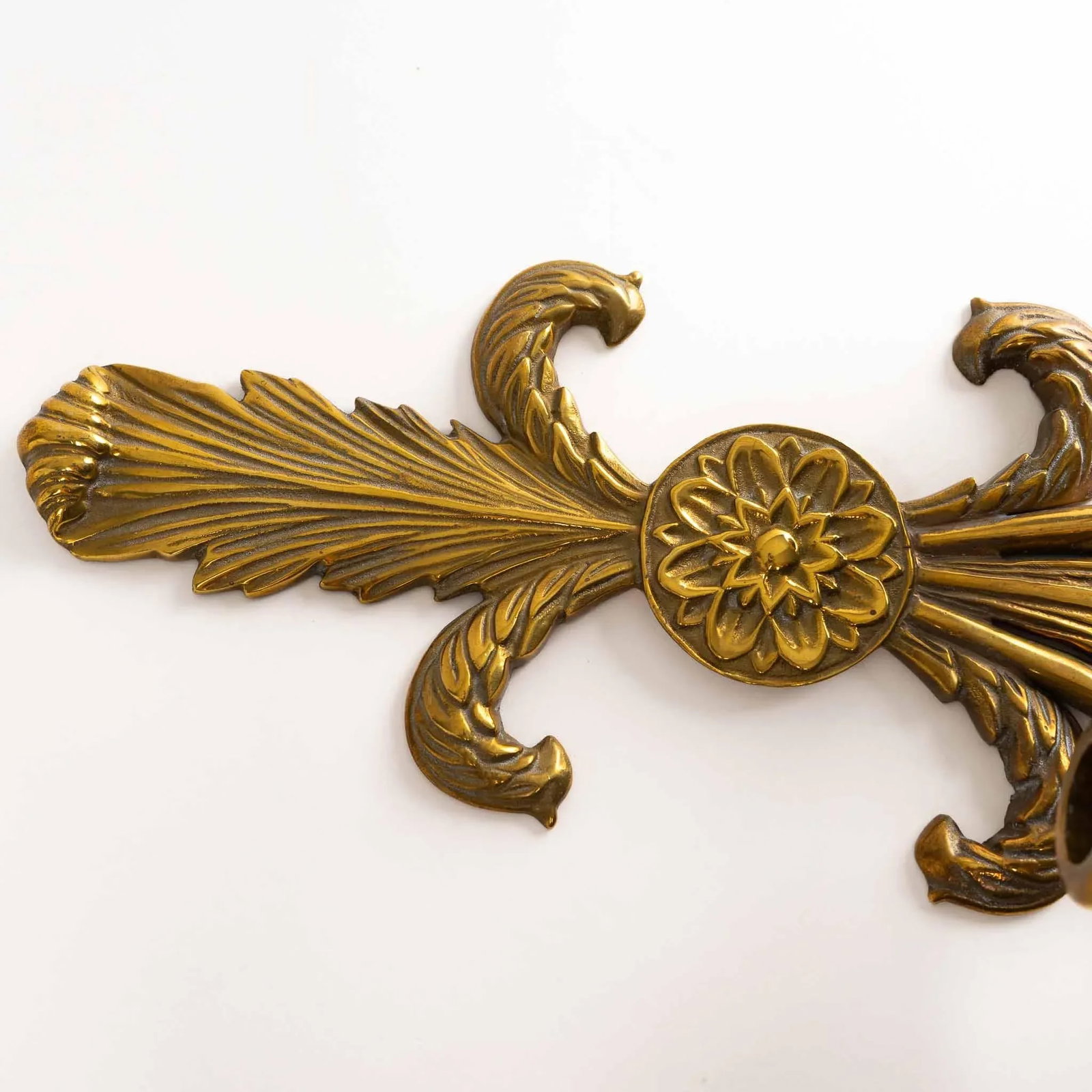 Vintage Brass French Art Nouveau-Style Candle Sconces - 8
