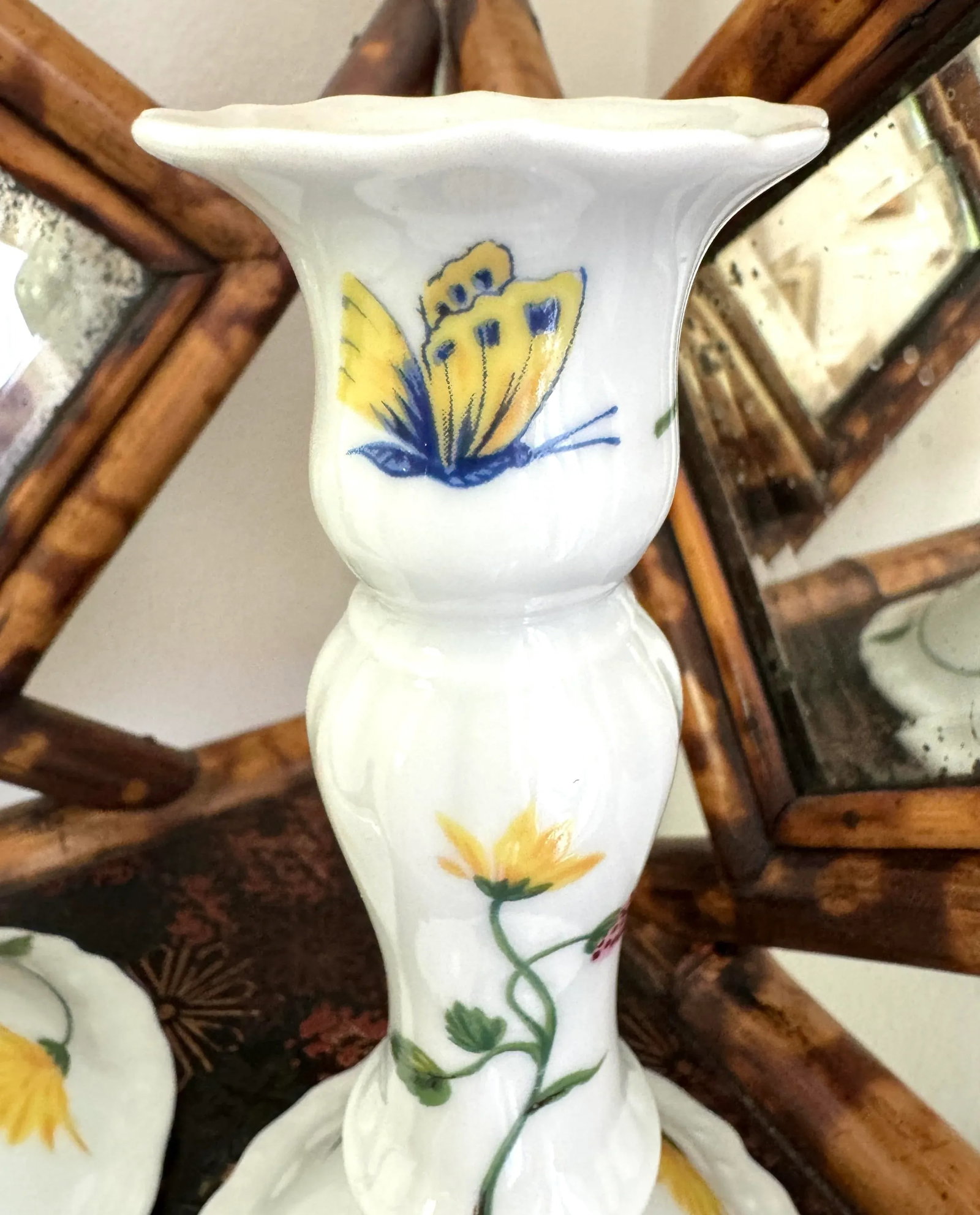 D Porthault Limoges Porcelain Hand Painted Candleholders - 5