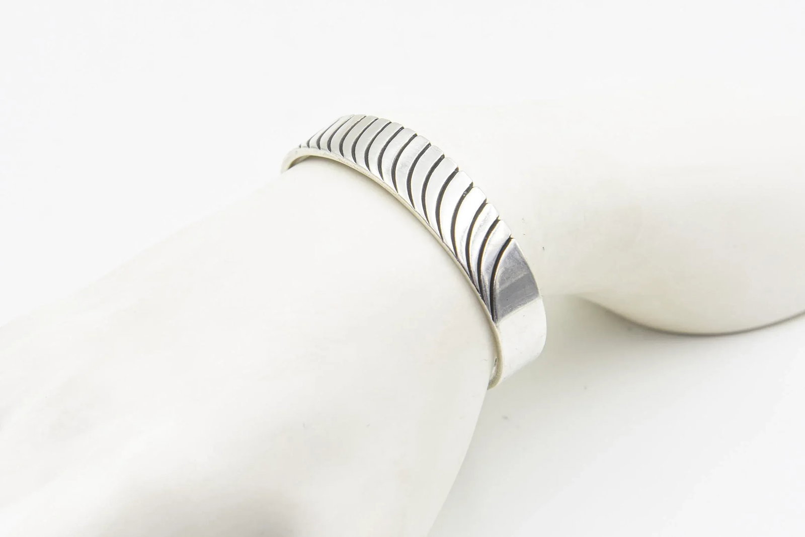 Navajo Native American Sterling Silver Cuff Bracelet by Steve Yellowhorse - 11