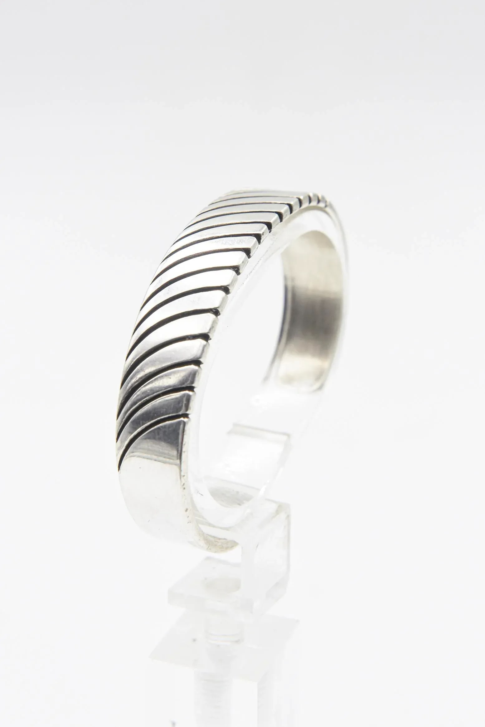 Navajo Native American Sterling Silver Cuff Bracelet by Steve Yellowhorse - 12