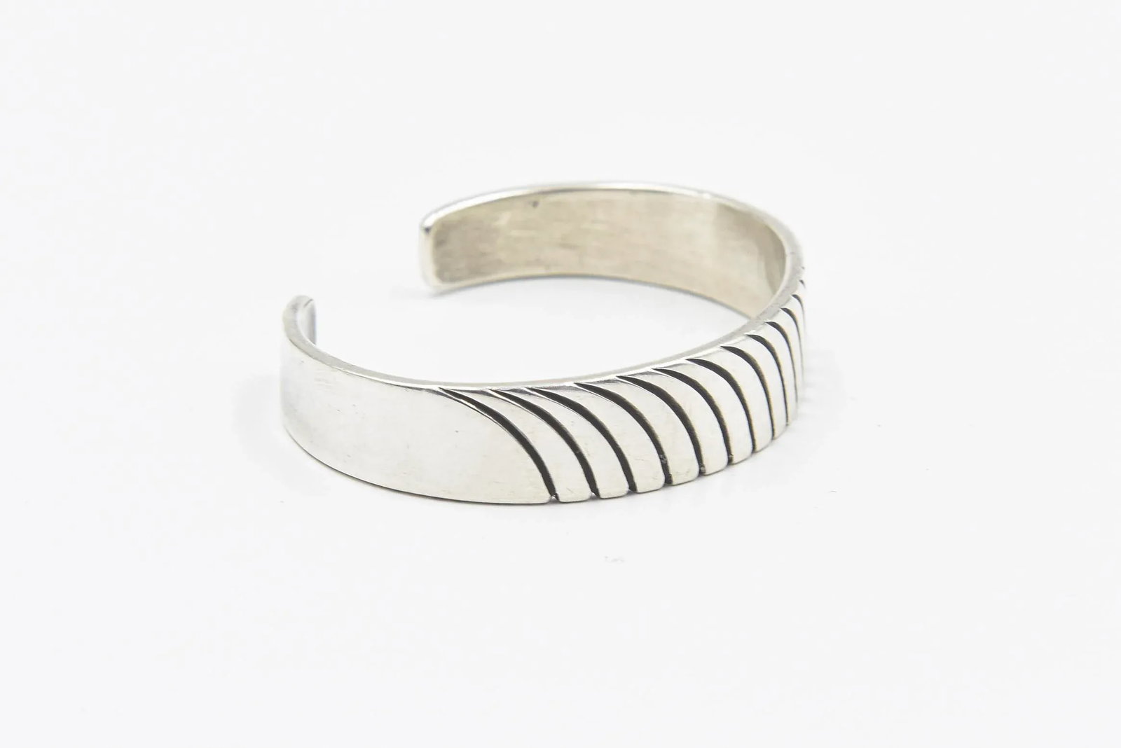 Navajo Native American Sterling Silver Cuff Bracelet by Steve Yellowhorse - 4