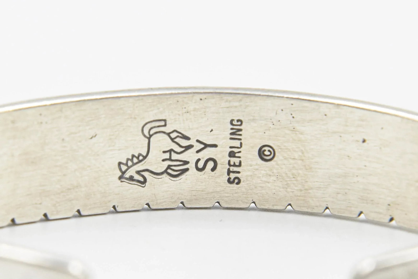Navajo Native American Sterling Silver Cuff Bracelet by Steve Yellowhorse - 7