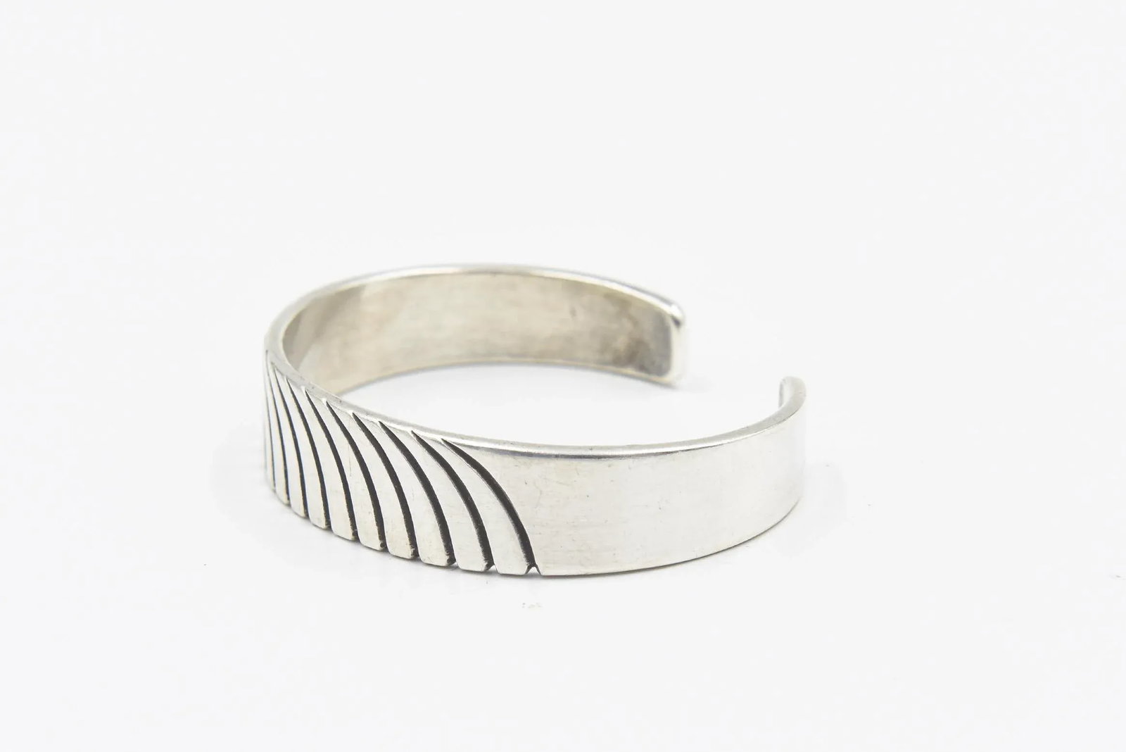 Navajo Native American Sterling Silver Cuff Bracelet by Steve Yellowhorse - 8