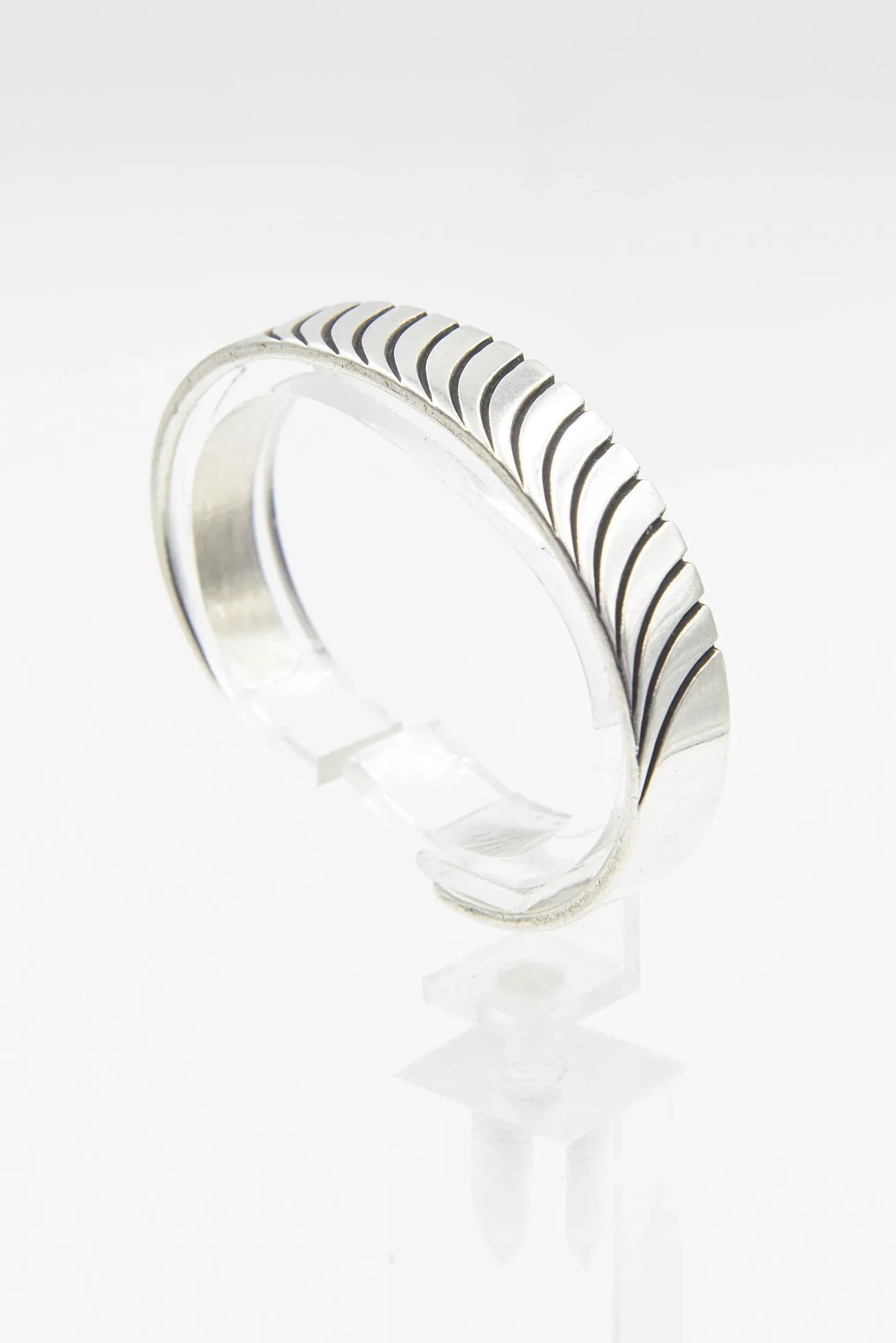 Navajo Native American Sterling Silver Cuff Bracelet by Steve Yellowhorse - 9