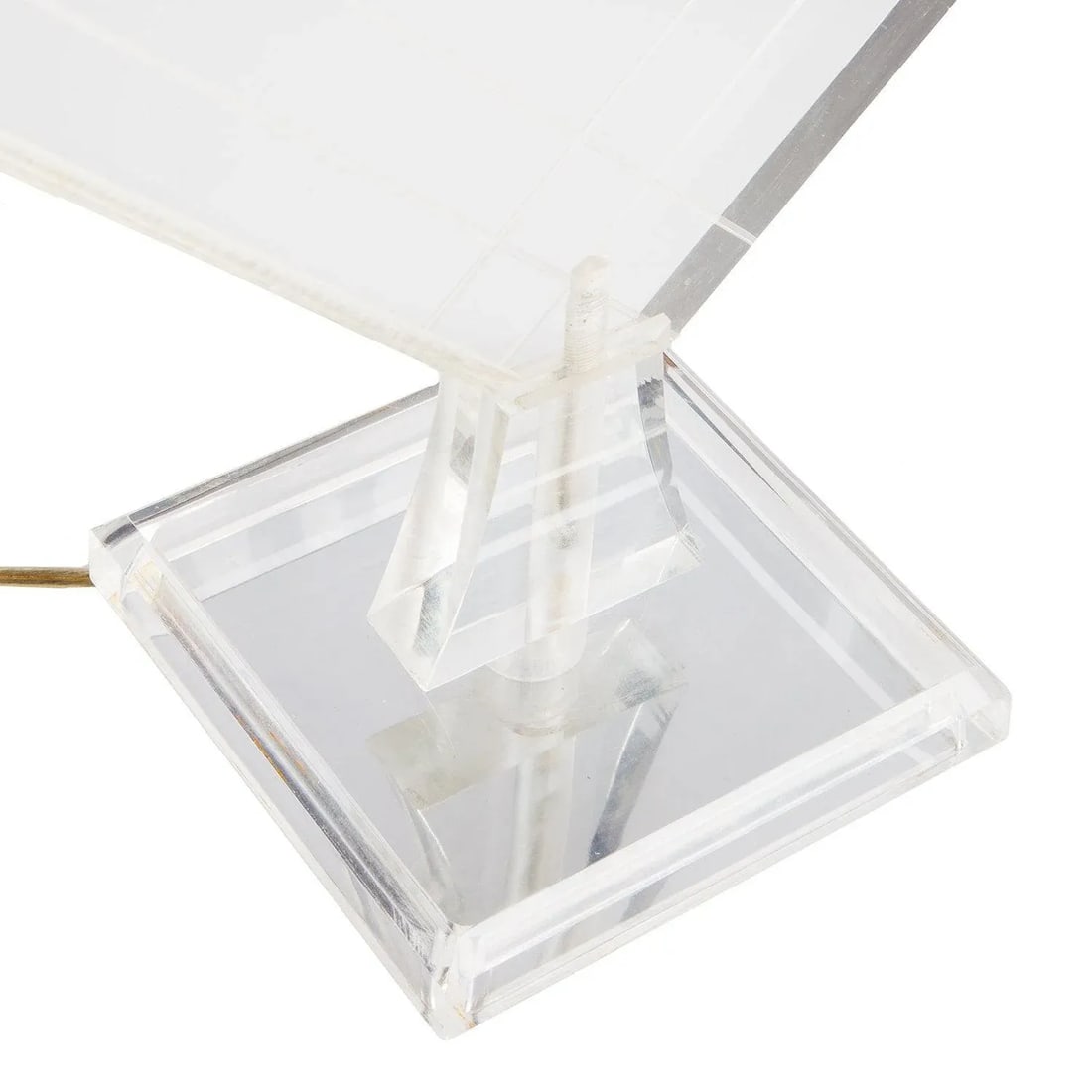 1970s Etched Geometric Lucite Table Lamp - 2