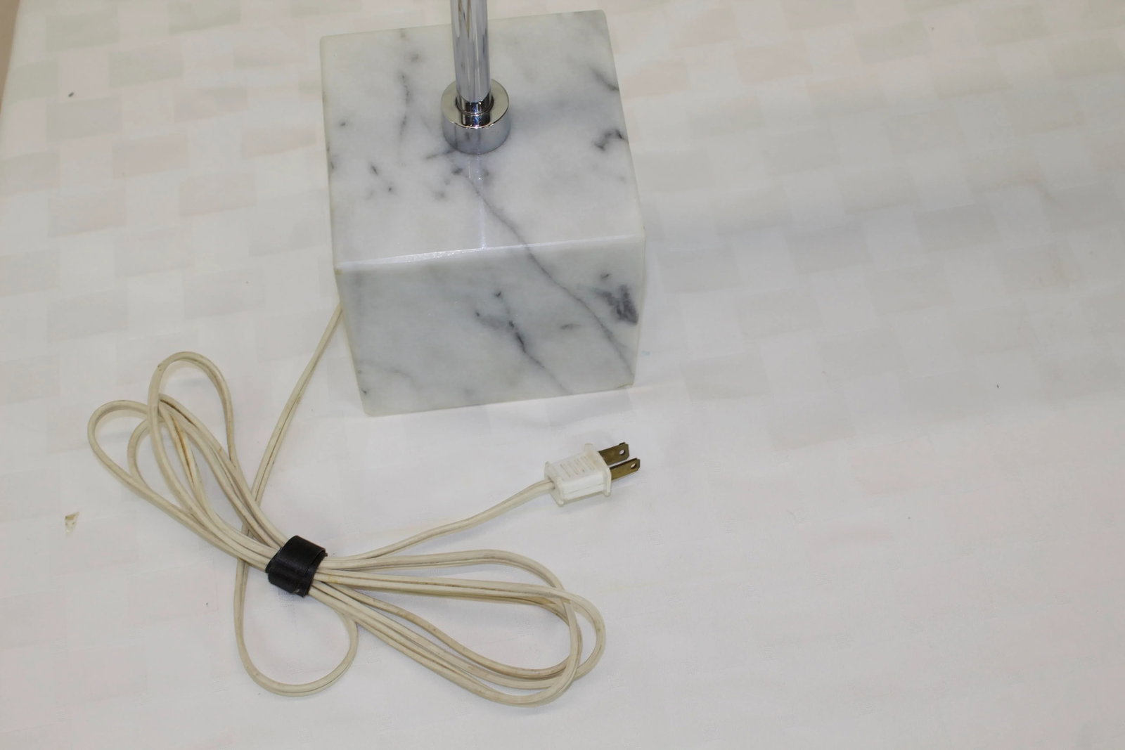 Vintage Koch & Lowy Carrara Marble and Chrome Desk Lamp - 8