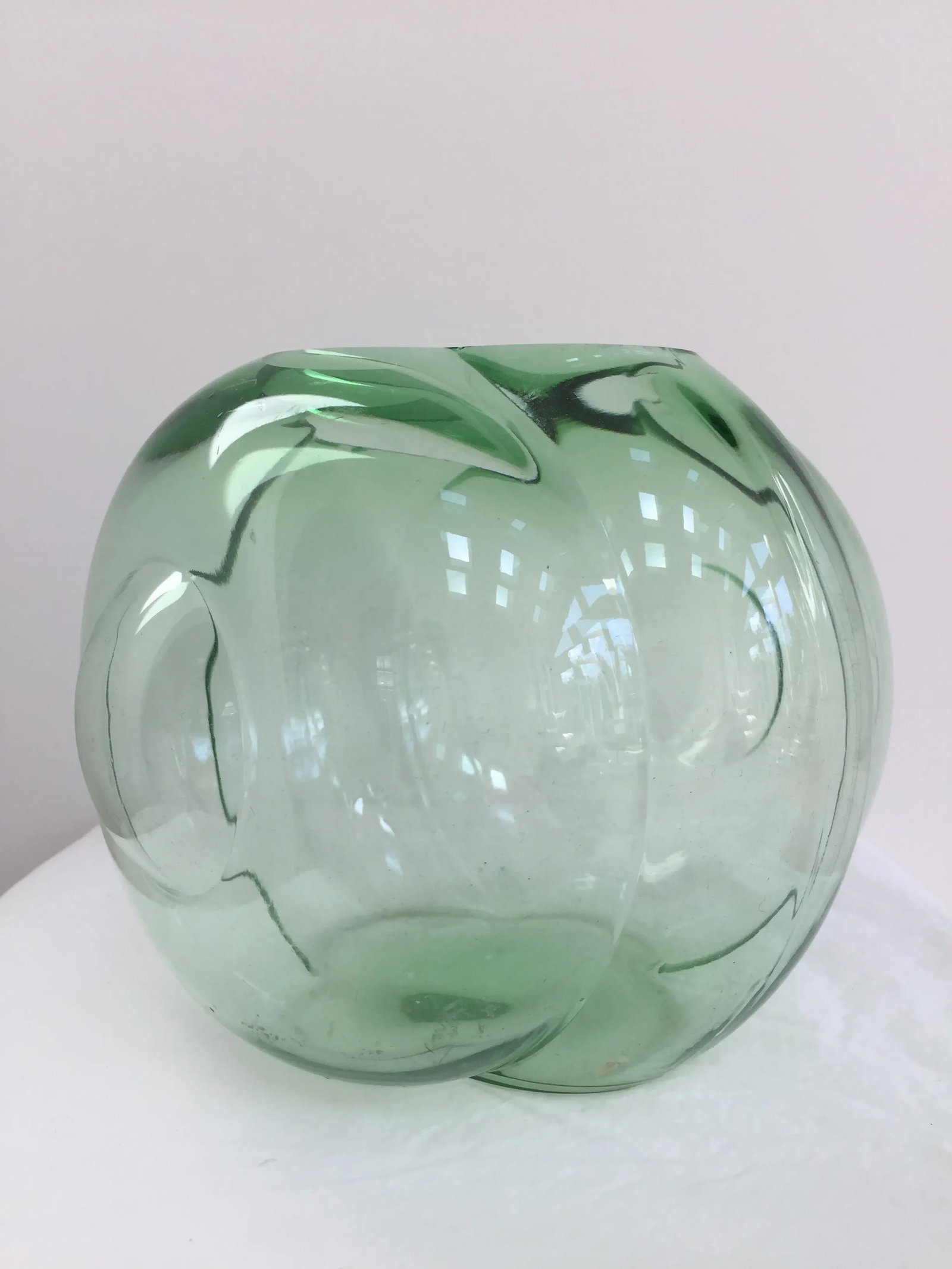 George Sakier for Fostoria Glass Company Green "Lotus" Vase - 5