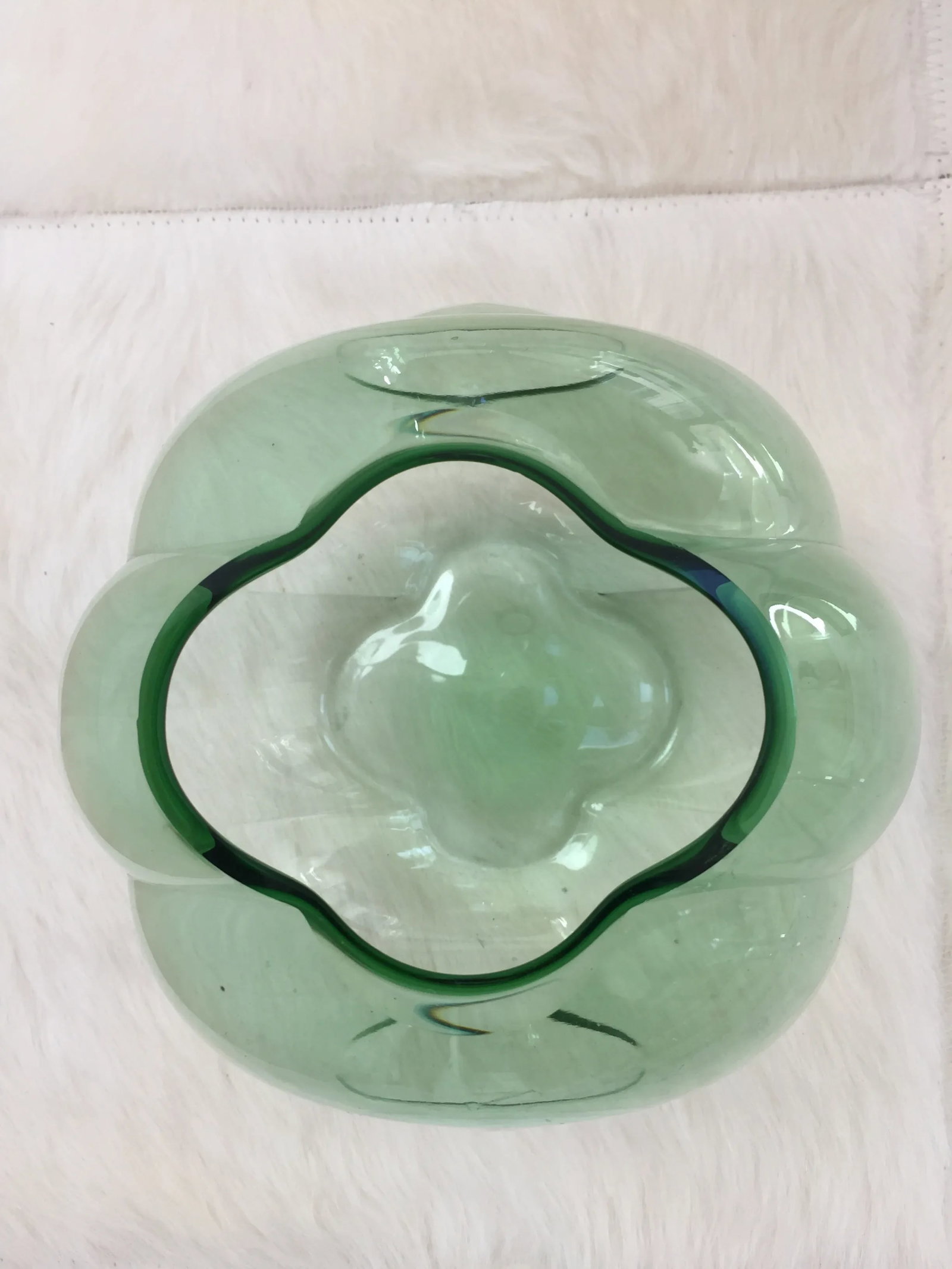 George Sakier for Fostoria Glass Company Green "Lotus" Vase - 6