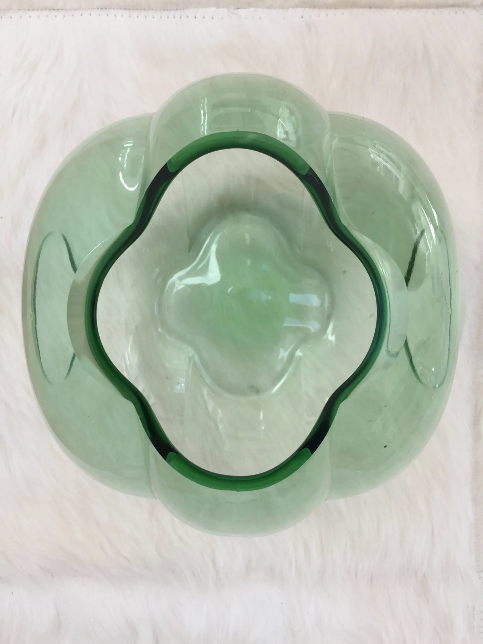 George Sakier for Fostoria Glass Company Green "Lotus" Vase - 7