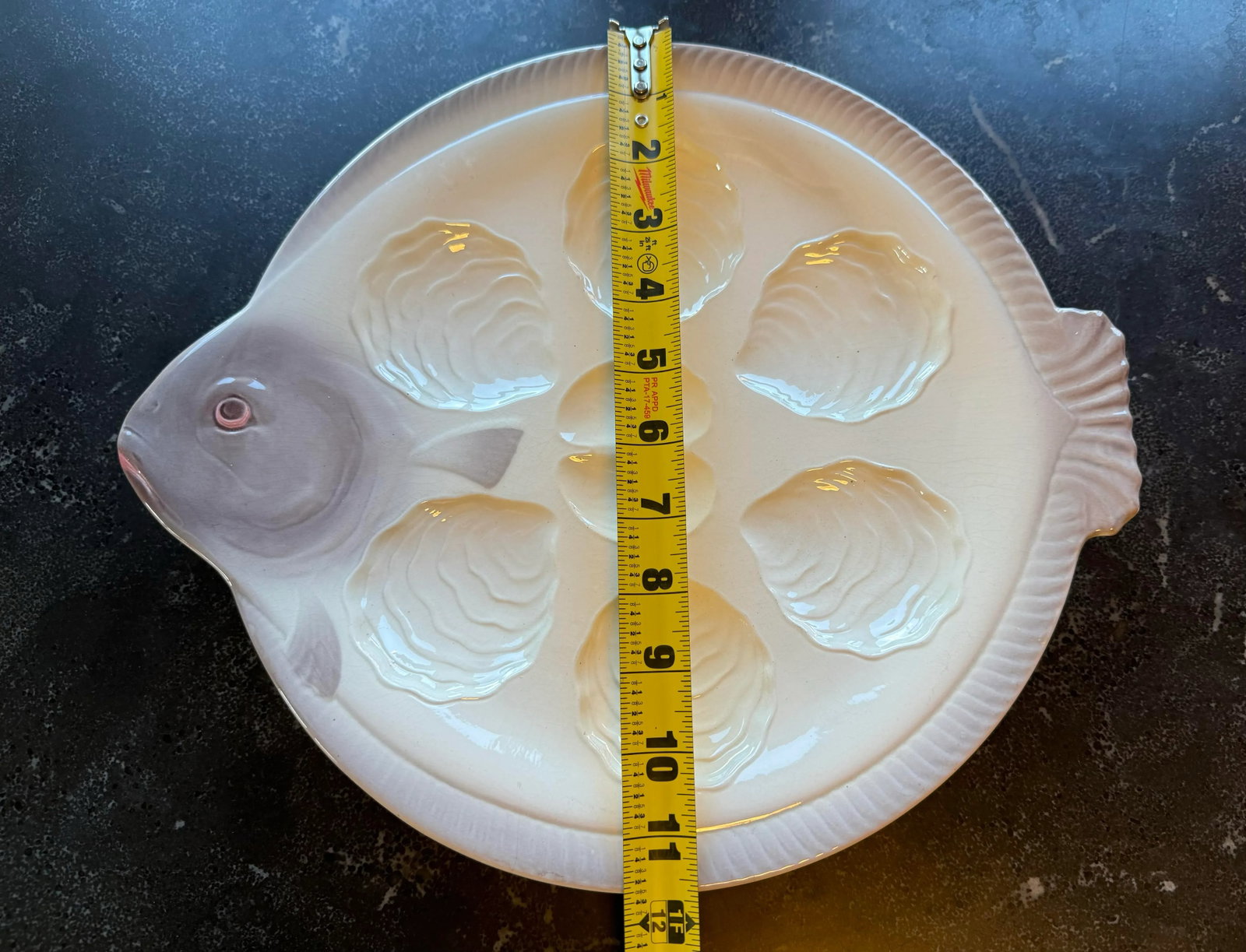 Antique Waechtersbach Pottery Fish Shaped Oyster Serving Plate - 11