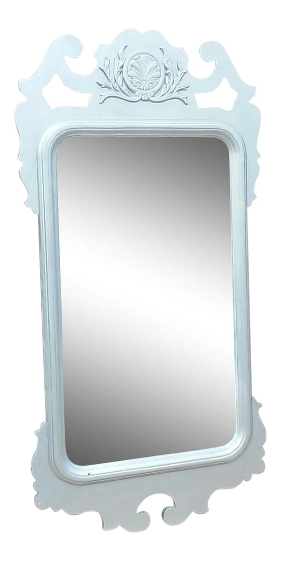 Large Scale Antique Silver Painted Wall Mirror (1 of 5)