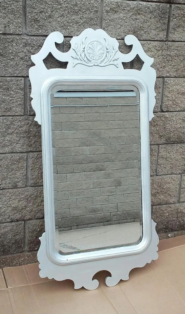 Large Scale Antique Silver Painted Wall Mirror - 5
