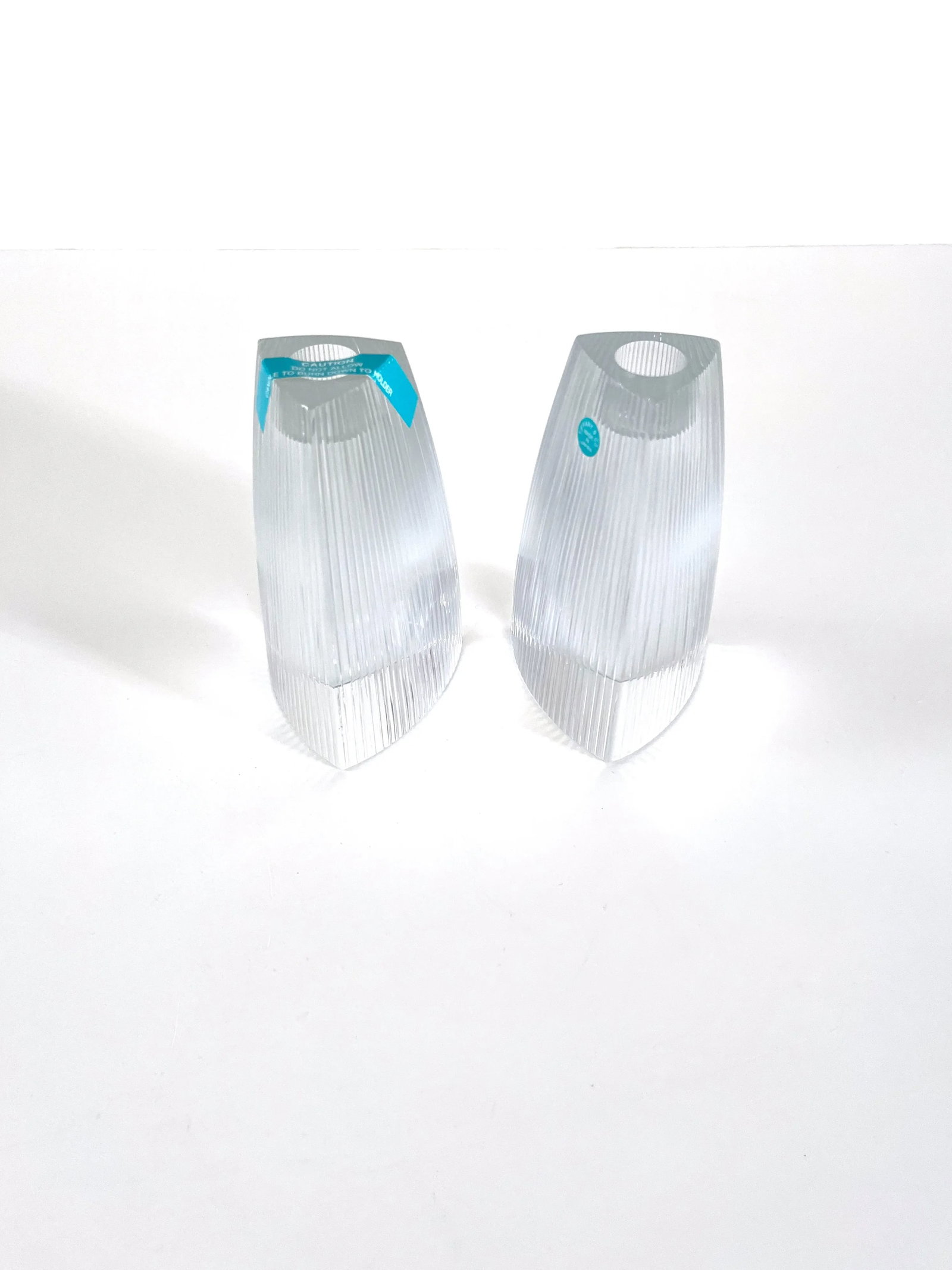 Tiffany Crystal Candleholders, a Pair - 3